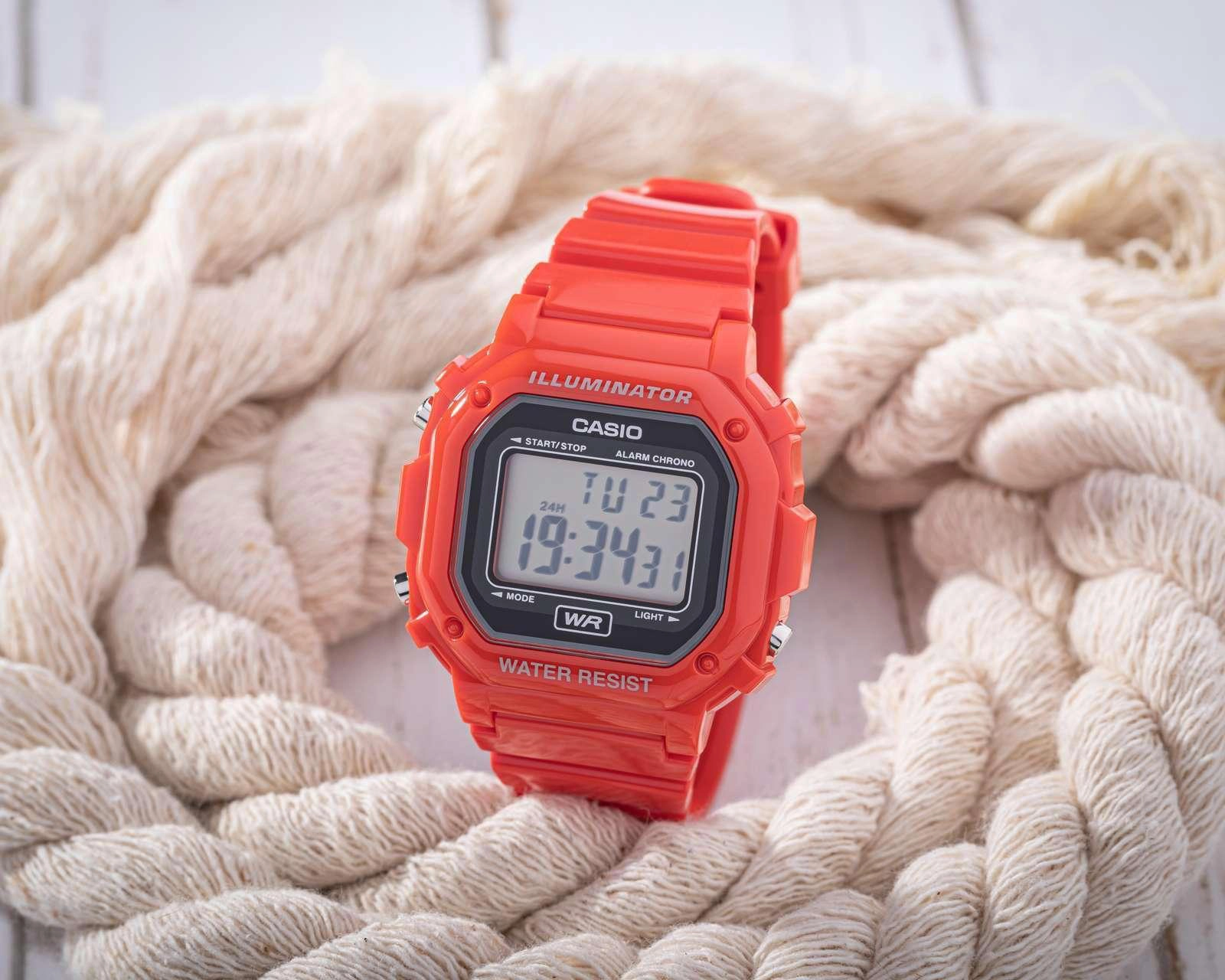 Foto 2 | Reloj Casio F-108WHC-4ACF Rojo