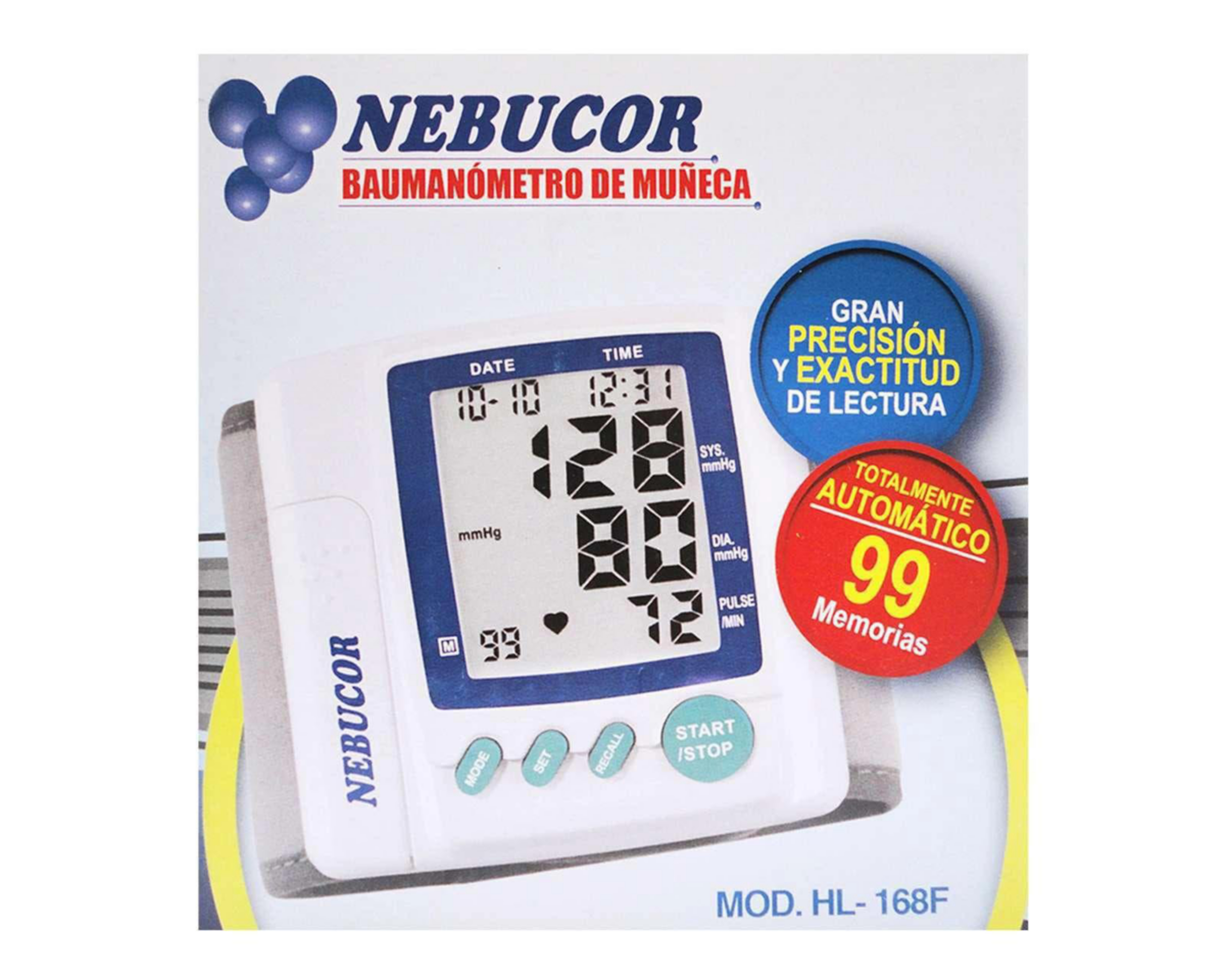 Foto 4 pulgar | Baumanómetro Digital de Muñeca Nebucor HL-168F