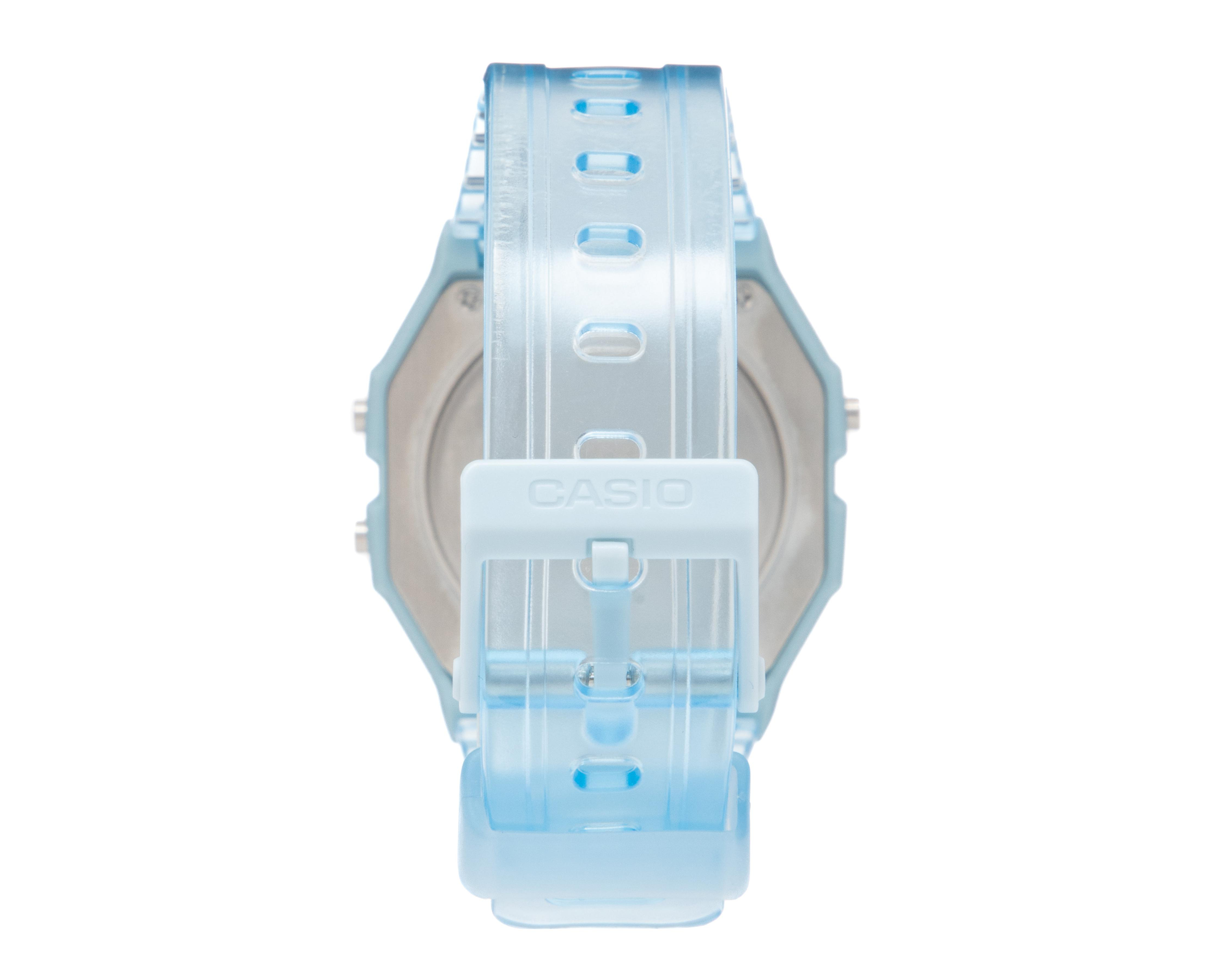 Foto 4 pulgar | Reloj para Mujer Casio Azul F-91WS-2CF