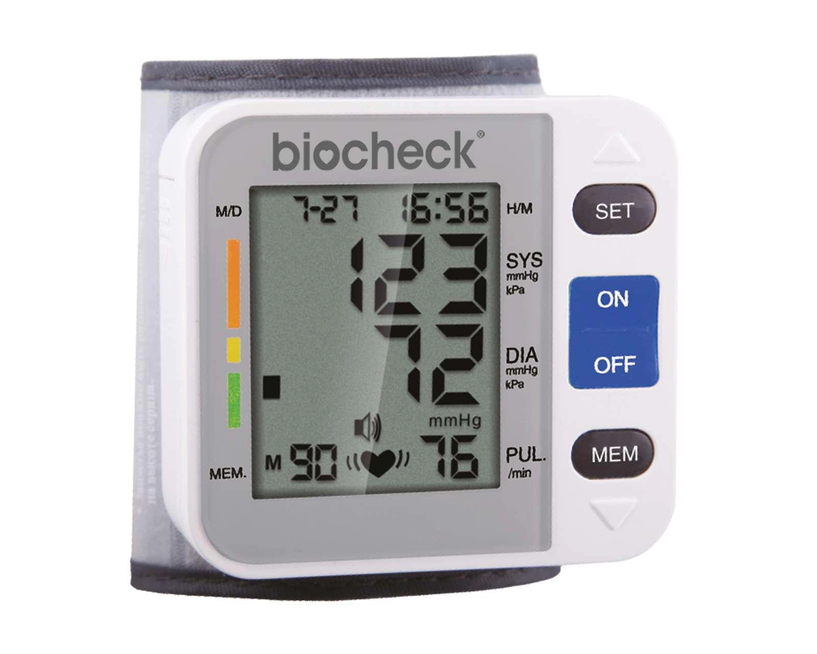 Medidor de Presión Arterial Biocheck de Muñeca