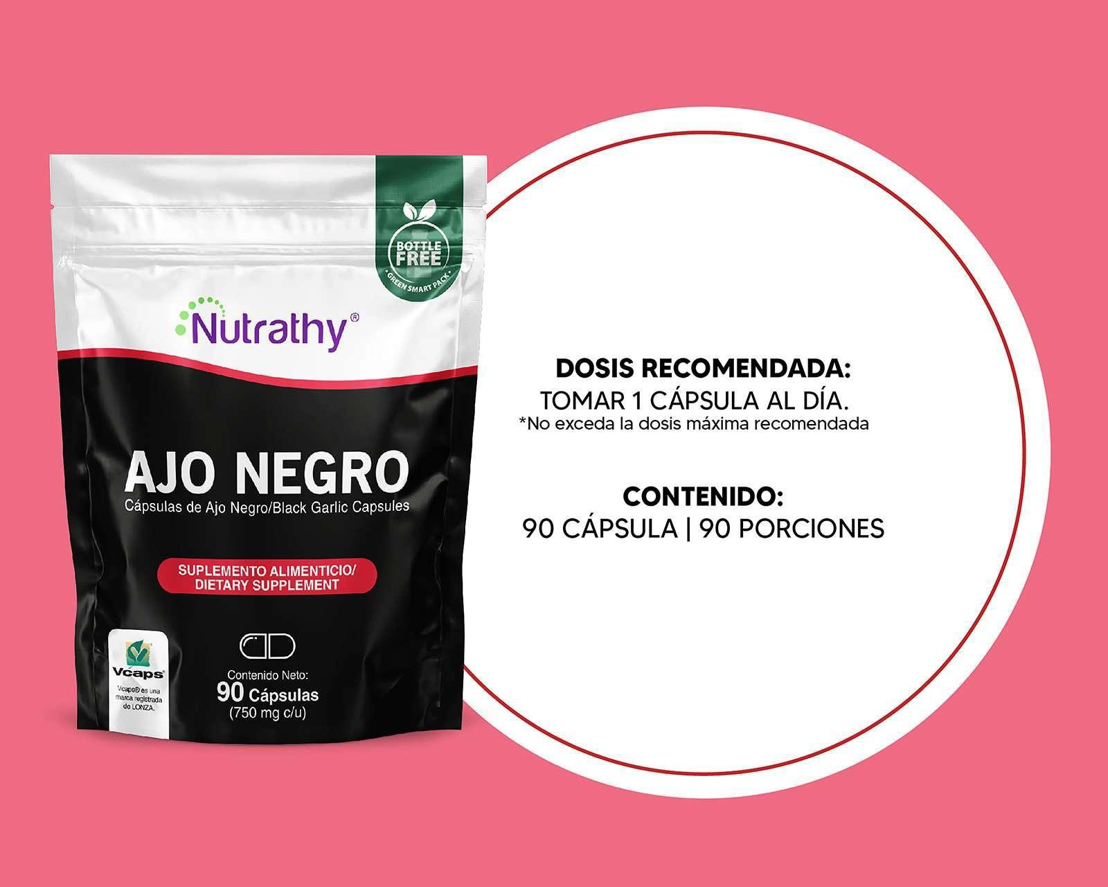 Foto 4 pulgar | Suplemento Alimenticio Nutrathy Ajo Negro 90 Cápsulas