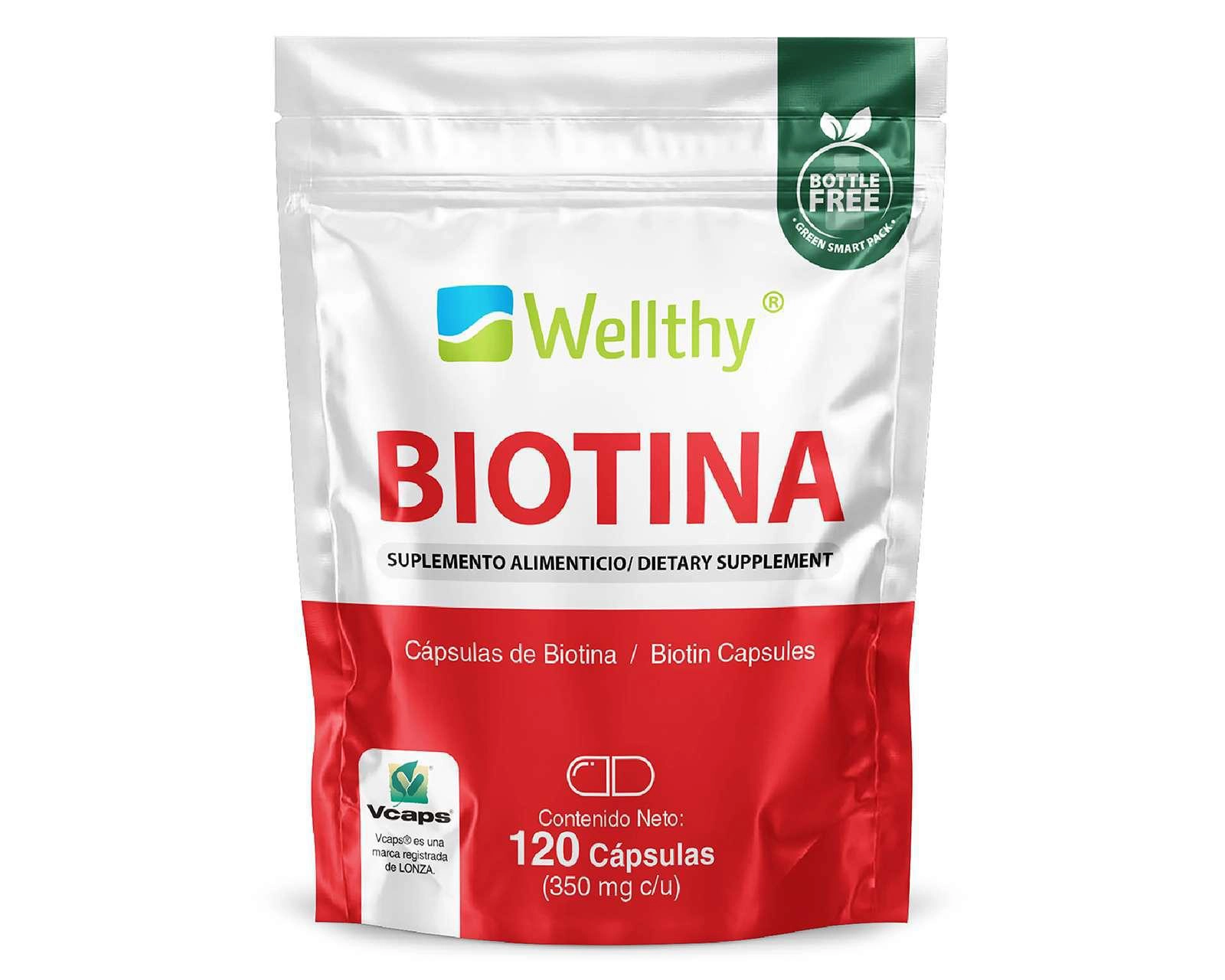 Suplemento Alimenticio Wellthy Biotina 120 Cápsulas
