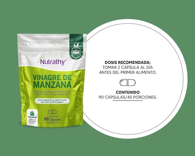 Foto 3 | Suplemento Alimenticio Nutrathy Vinagre de Manzana 90 Cápsulas