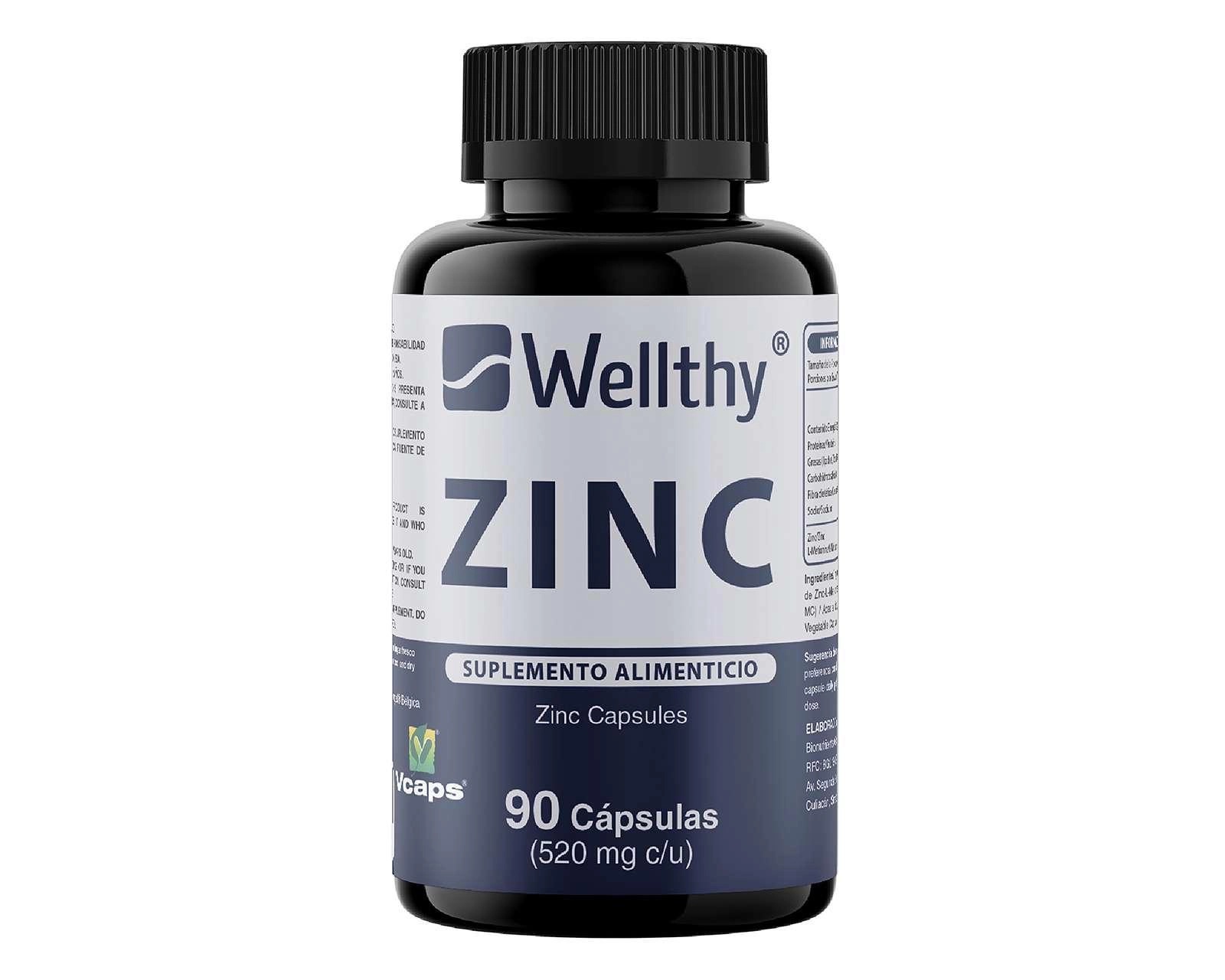 Foto 1 | Suplemento Alimenticio Wellthy Zinc 90 Cápsulas