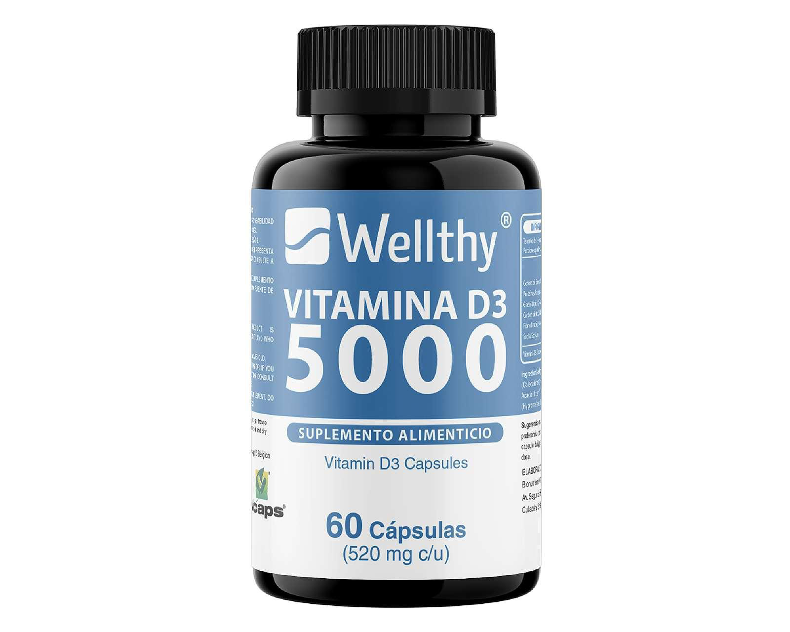 Vitamina D3 5000 Wellthy 60 Cápsulas