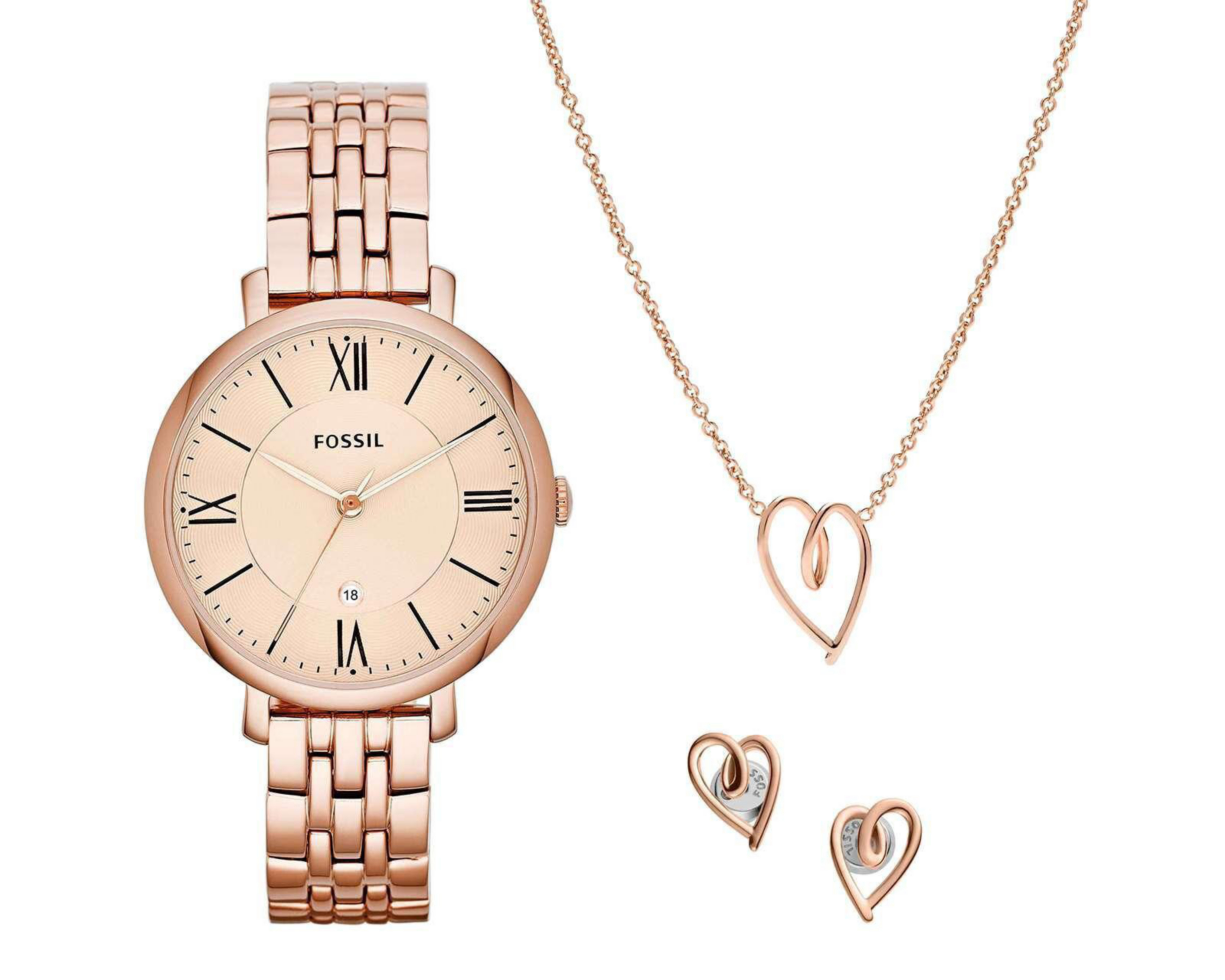 Foto 1 | Reloj Fossil ES5252SET Oro Rosa con Accesorios