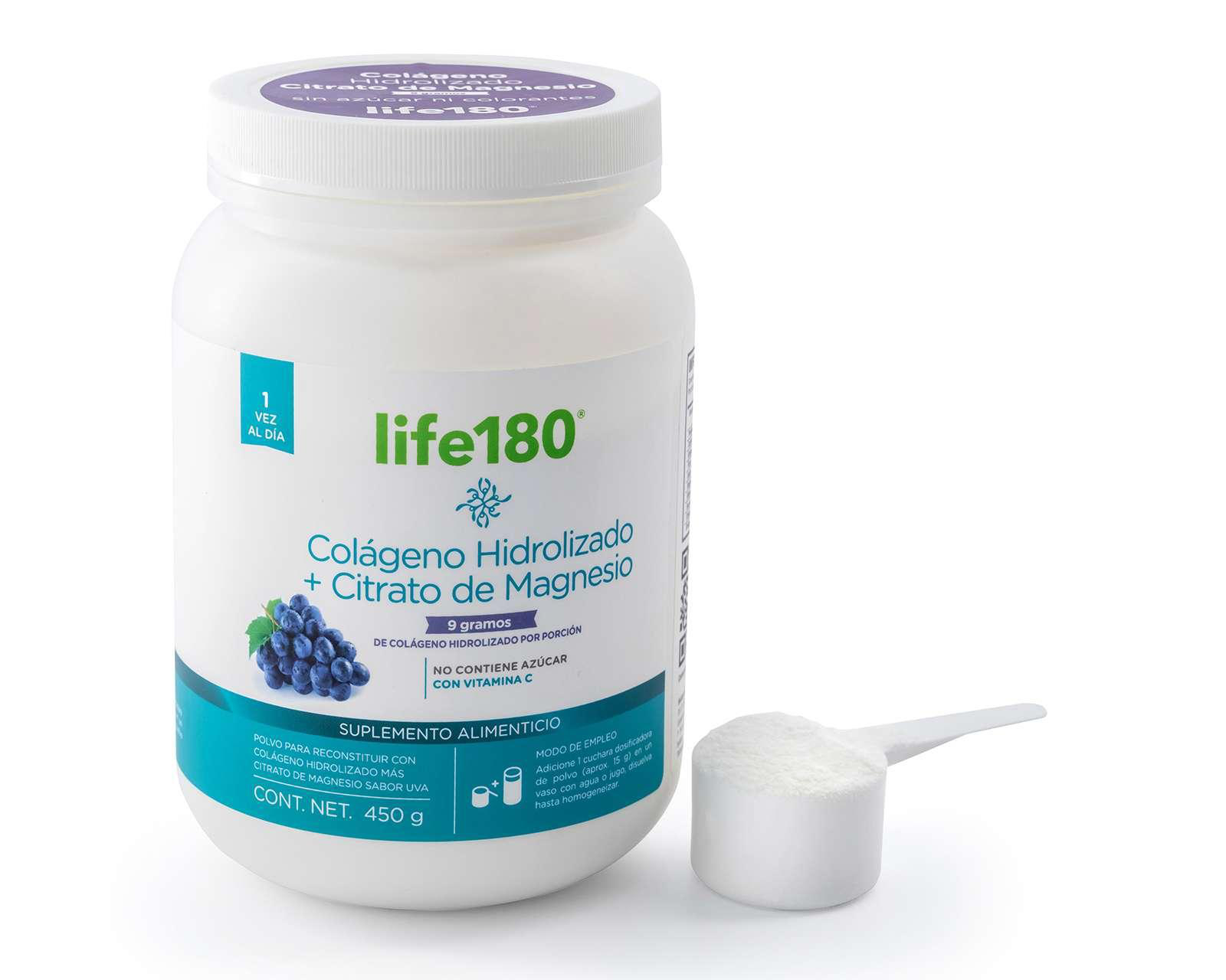 Foto 3 pulgar | Suplemento Alimenticio Life 180 Colágeno Hidrolizado y Citrato de Magnesio 450 g