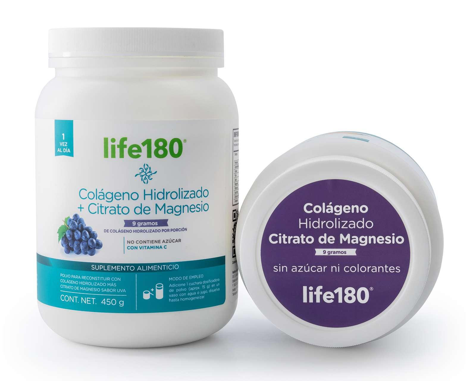 Foto 4 pulgar | Suplemento Alimenticio Life 180 Colágeno Hidrolizado y Citrato de Magnesio 450 g
