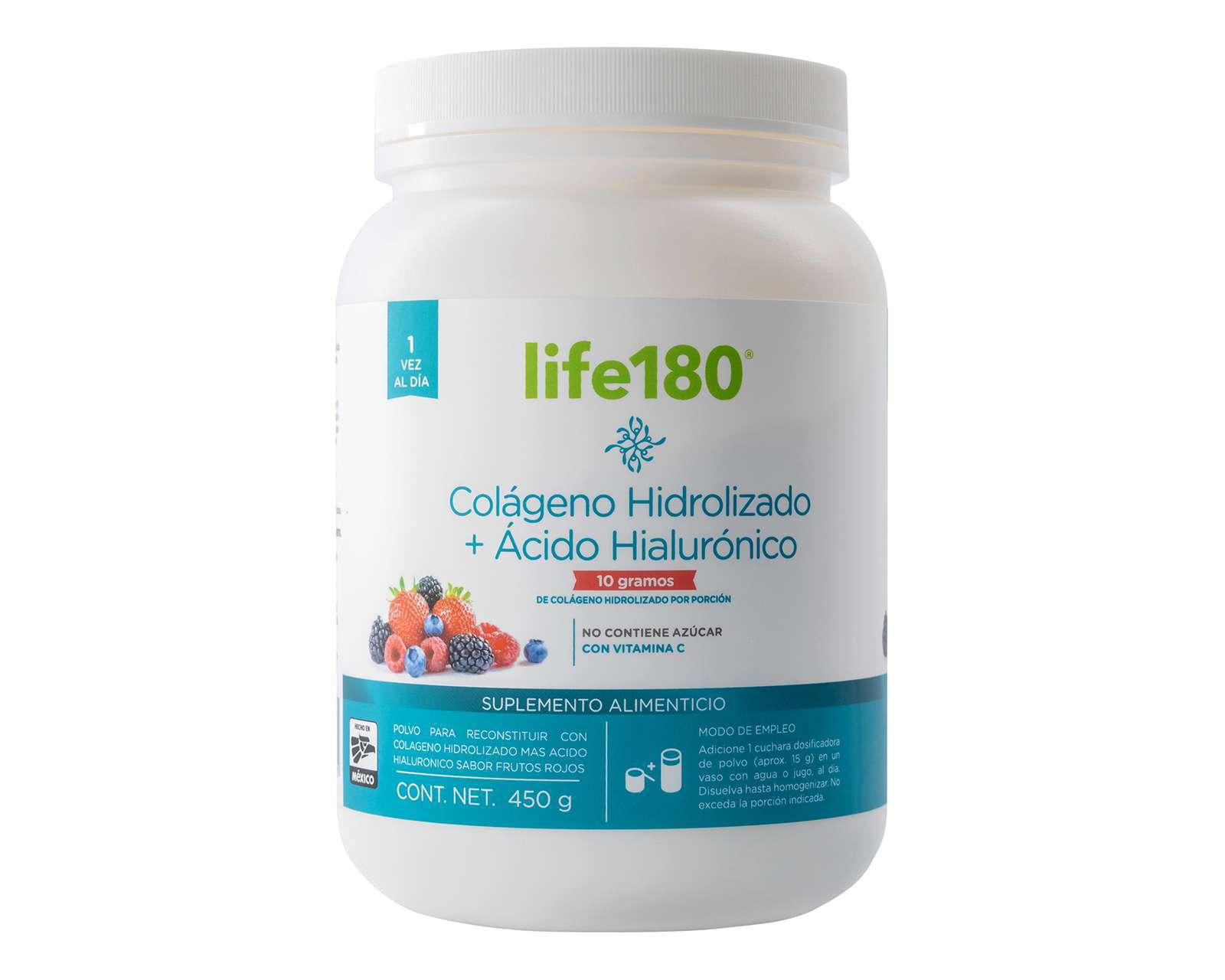 Foto 2 pulgar | Suplemento Alimenticio Life 180 Colágeno Hidrolizado y Ácido Hialurónico 450 g