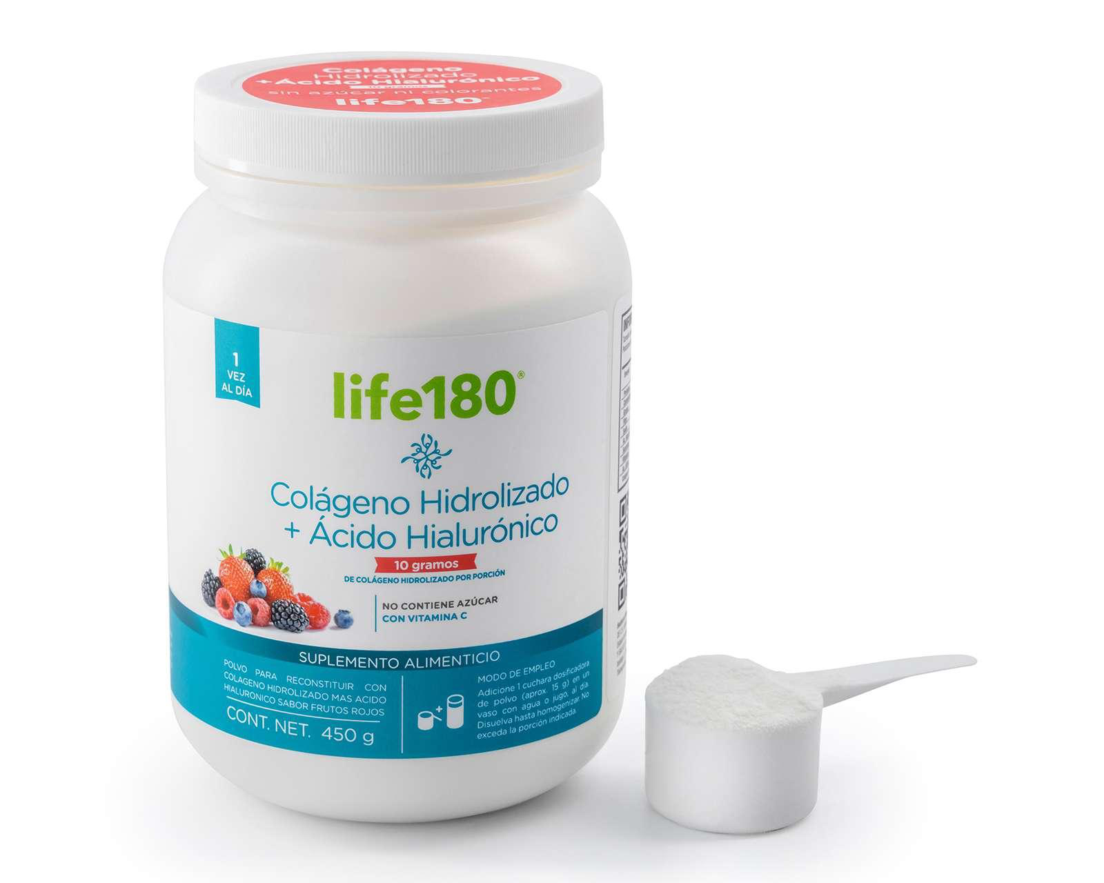 Foto 3 pulgar | Suplemento Alimenticio Life 180 Colágeno Hidrolizado y Ácido Hialurónico 450 g