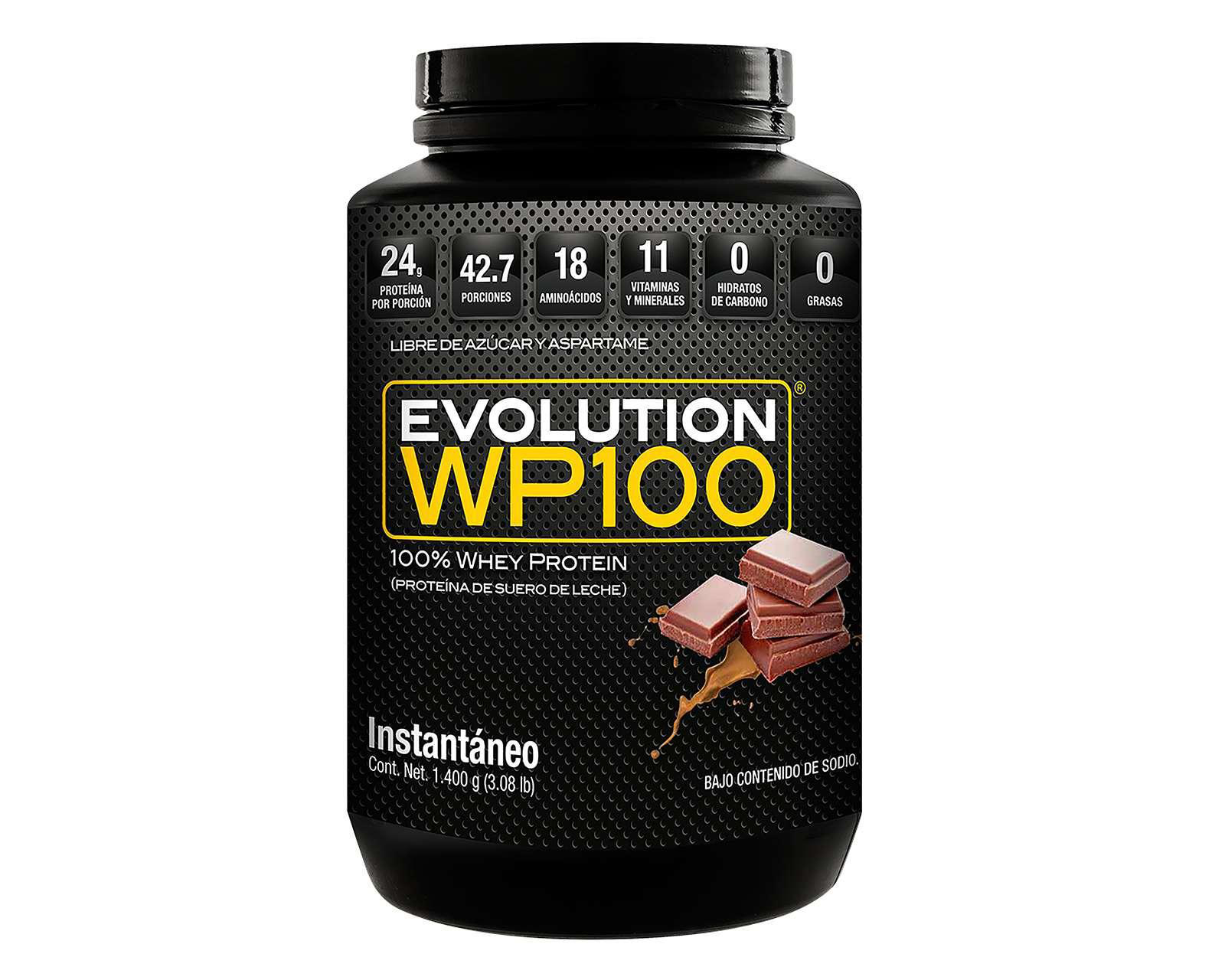 Foto 2 pulgar | Proteína de Suero de Leche Evolution WP100 Sabor Chocolate sin Azúcar 1400 g