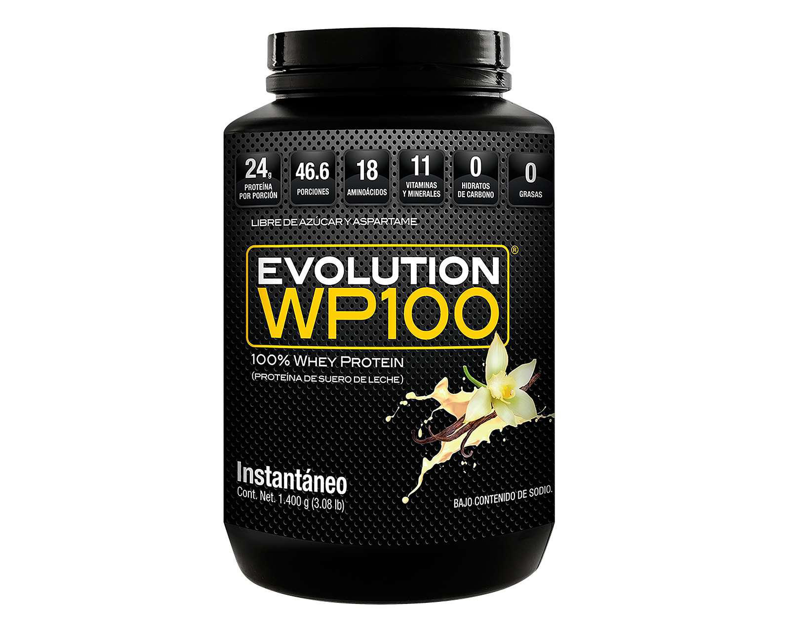 Proteína de Suero de Leche Evolution WP100 sabor Vainilla sin Azúcar 1400 g