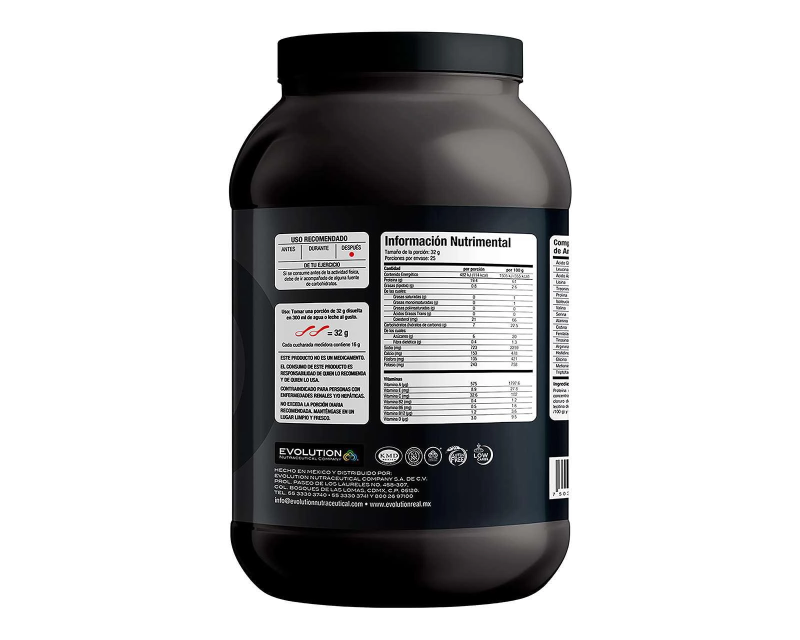 Foto 3 pulgar | Proteína de Suero de Leche Evolution WP60 Sabor Chocolate sin Gluten 800 g