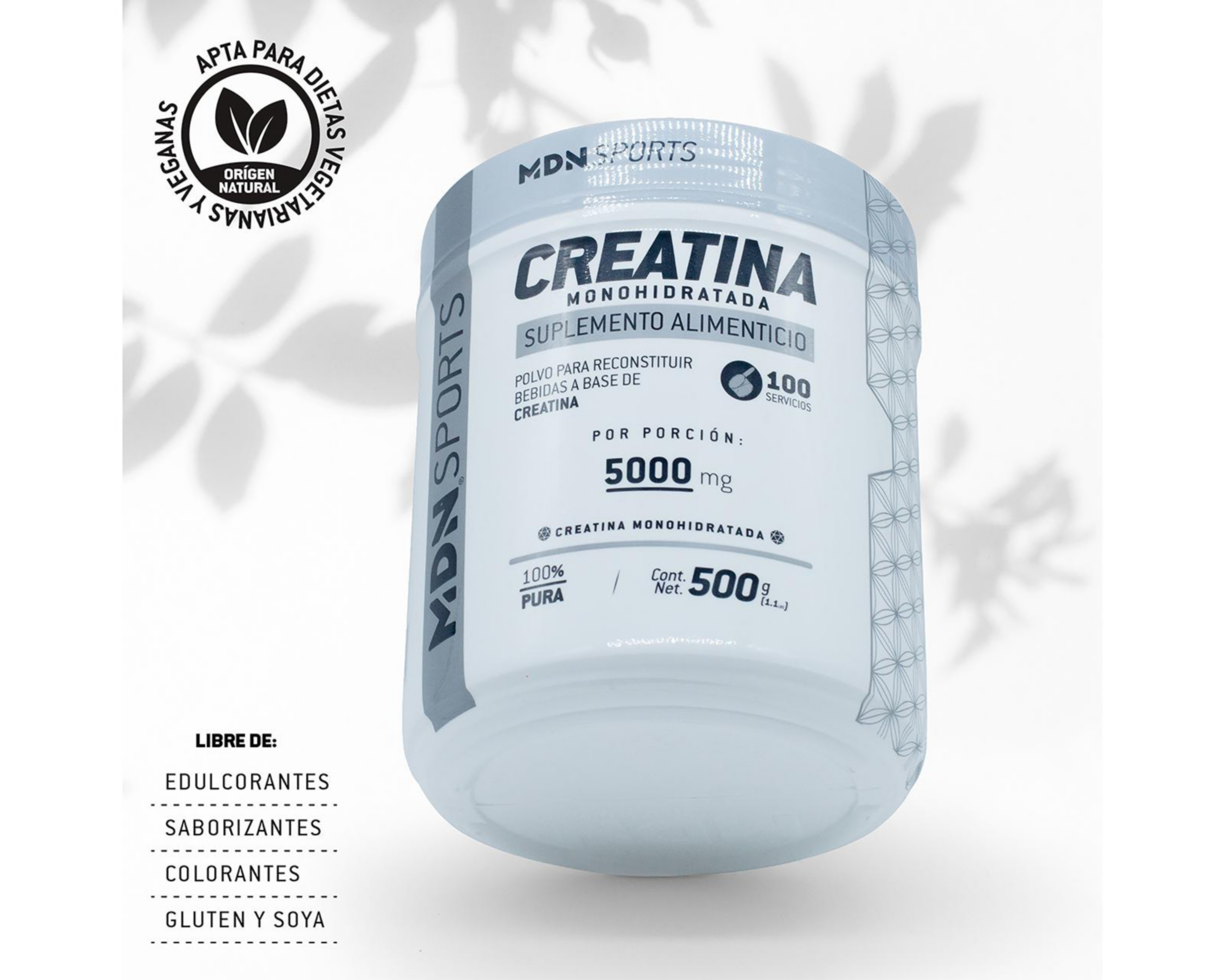 Foto 5 pulgar | Creatina Monohidratada MDN Sports 500 g