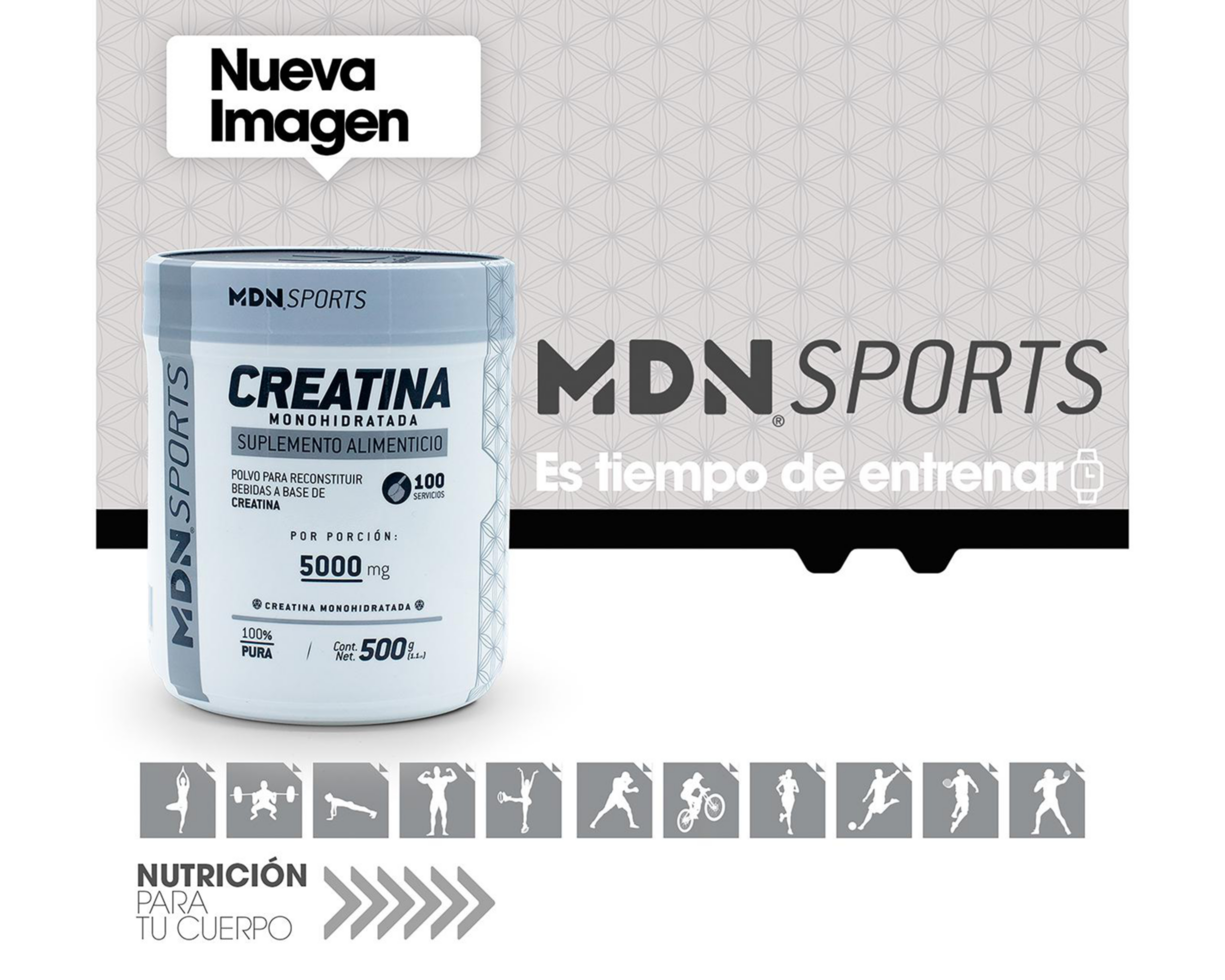 Foto 6 pulgar | Creatina Monohidratada MDN Sports 500 g