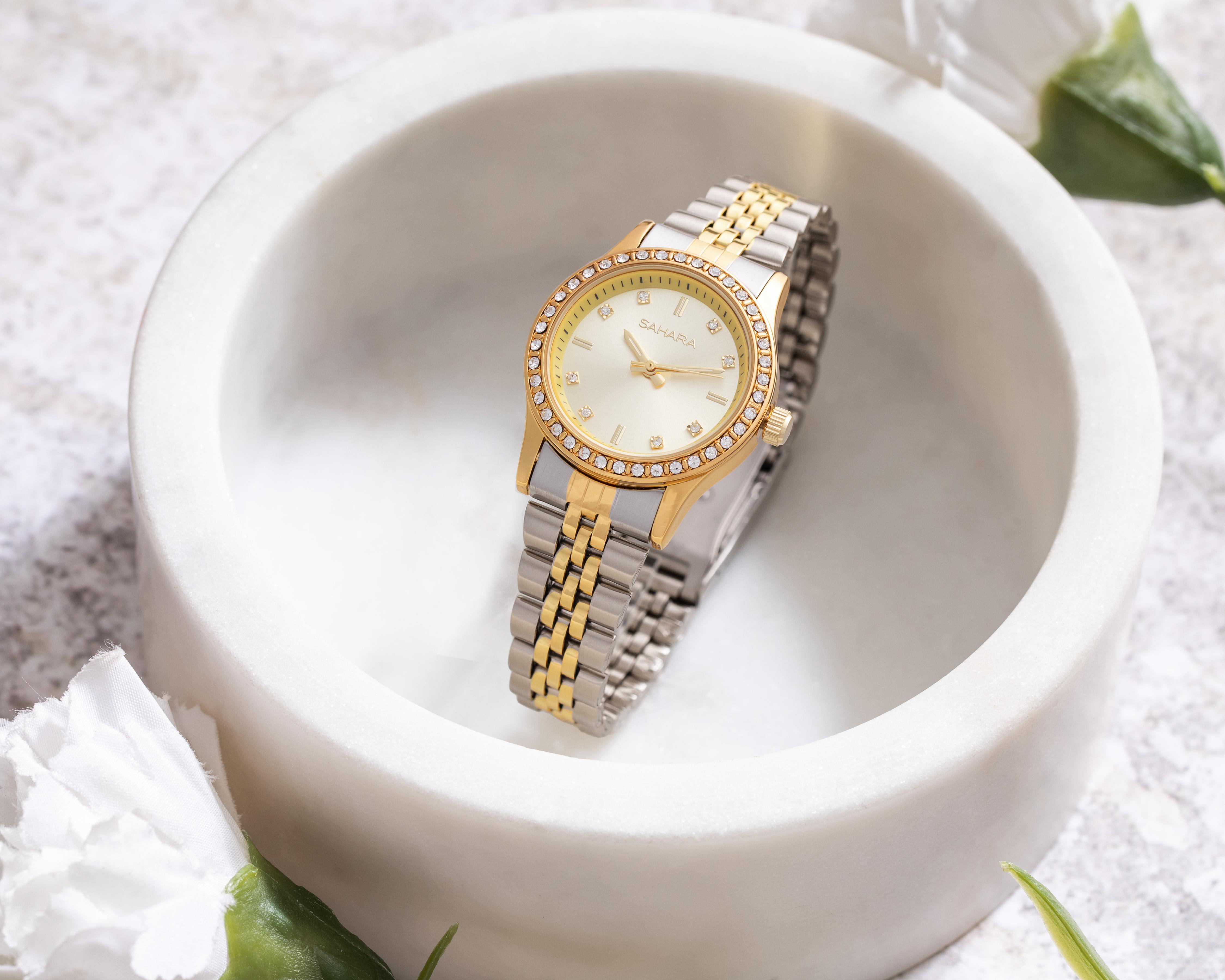 Foto 6 | Reloj Sahara AMV2117 Plateado-Dorado