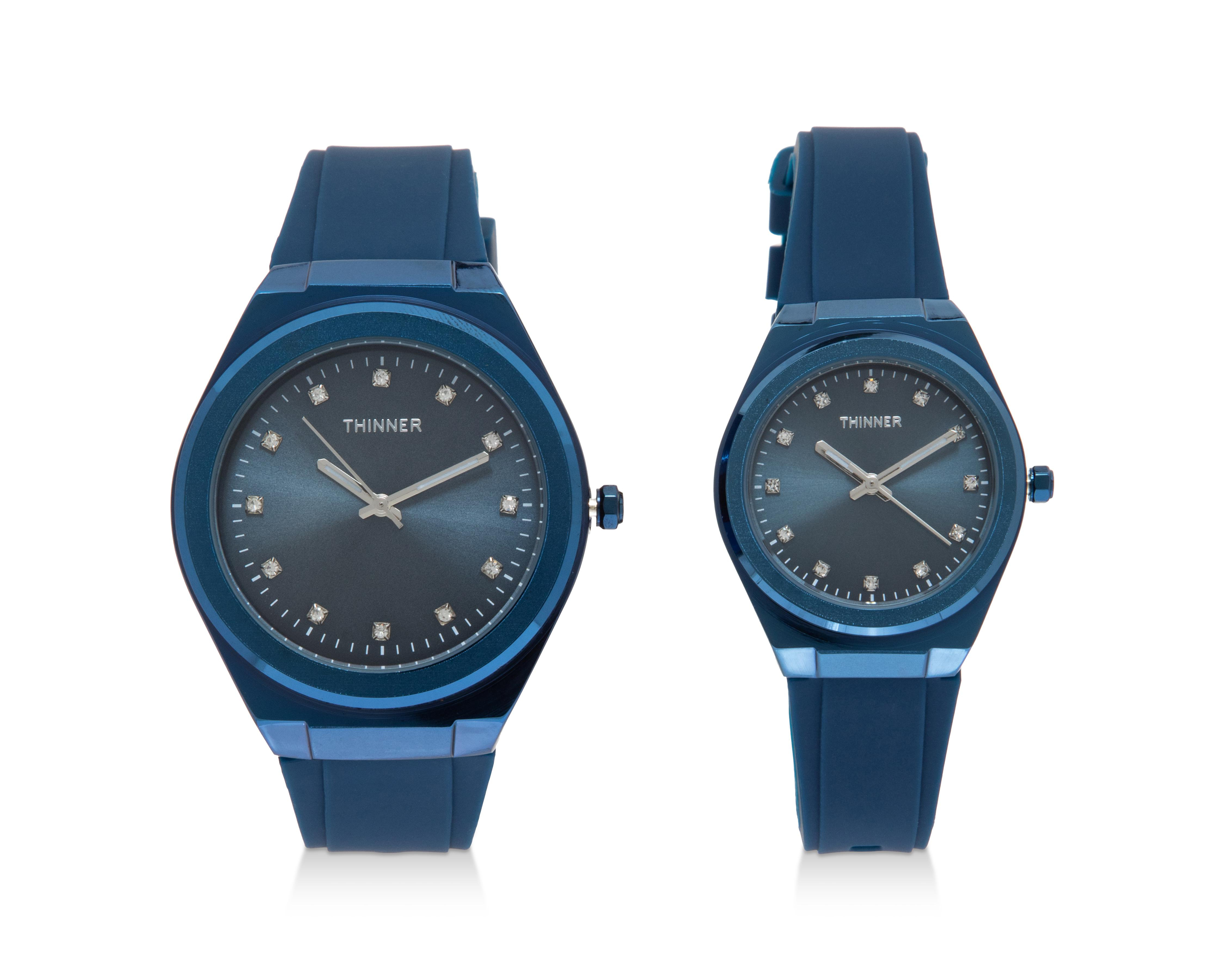 Reloj Thinner WY23242A Azul 2 Piezas