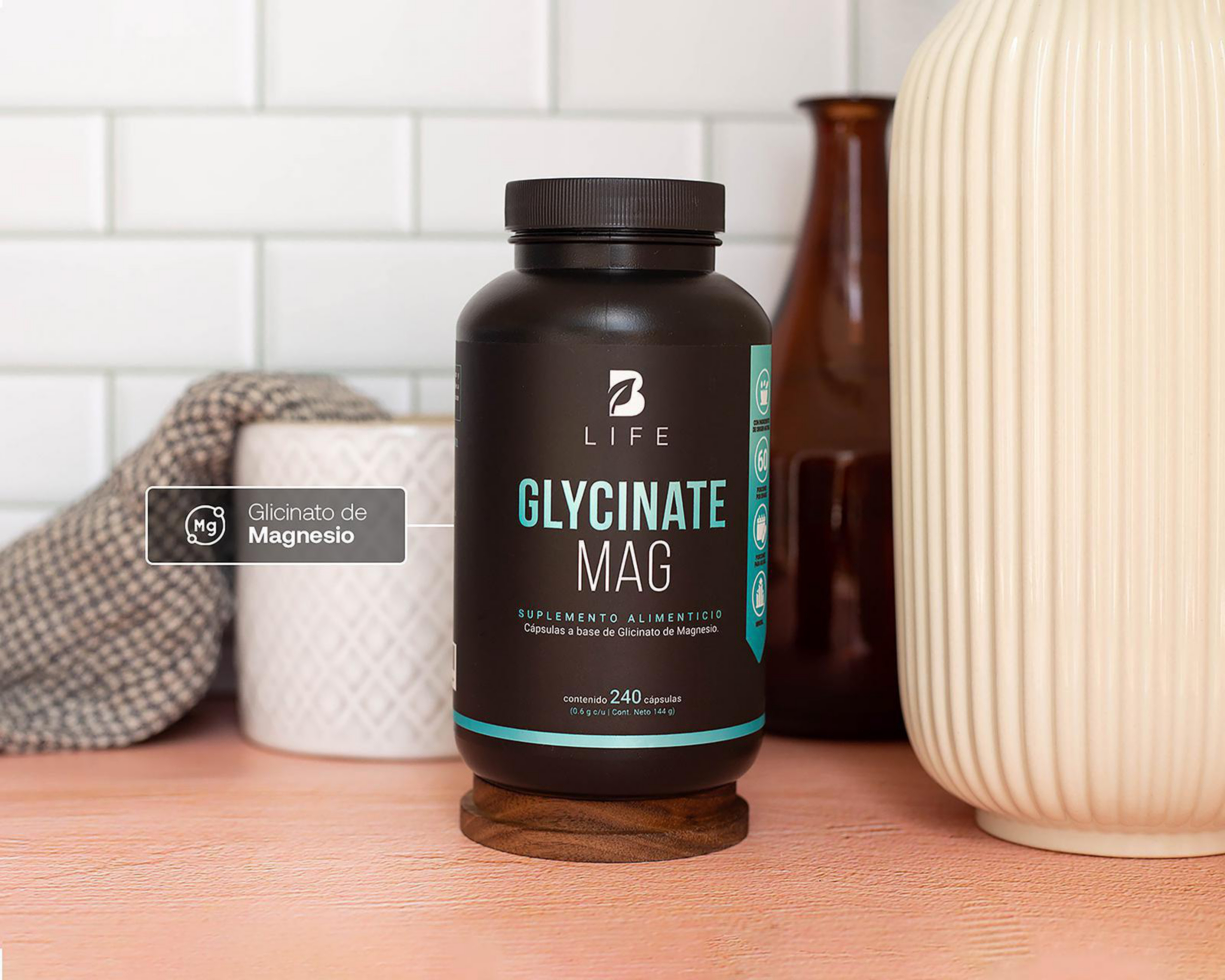 Foto 4 | Suplemento Alimenticio B Life Glicinato de Magnesio 240 Cápsulas