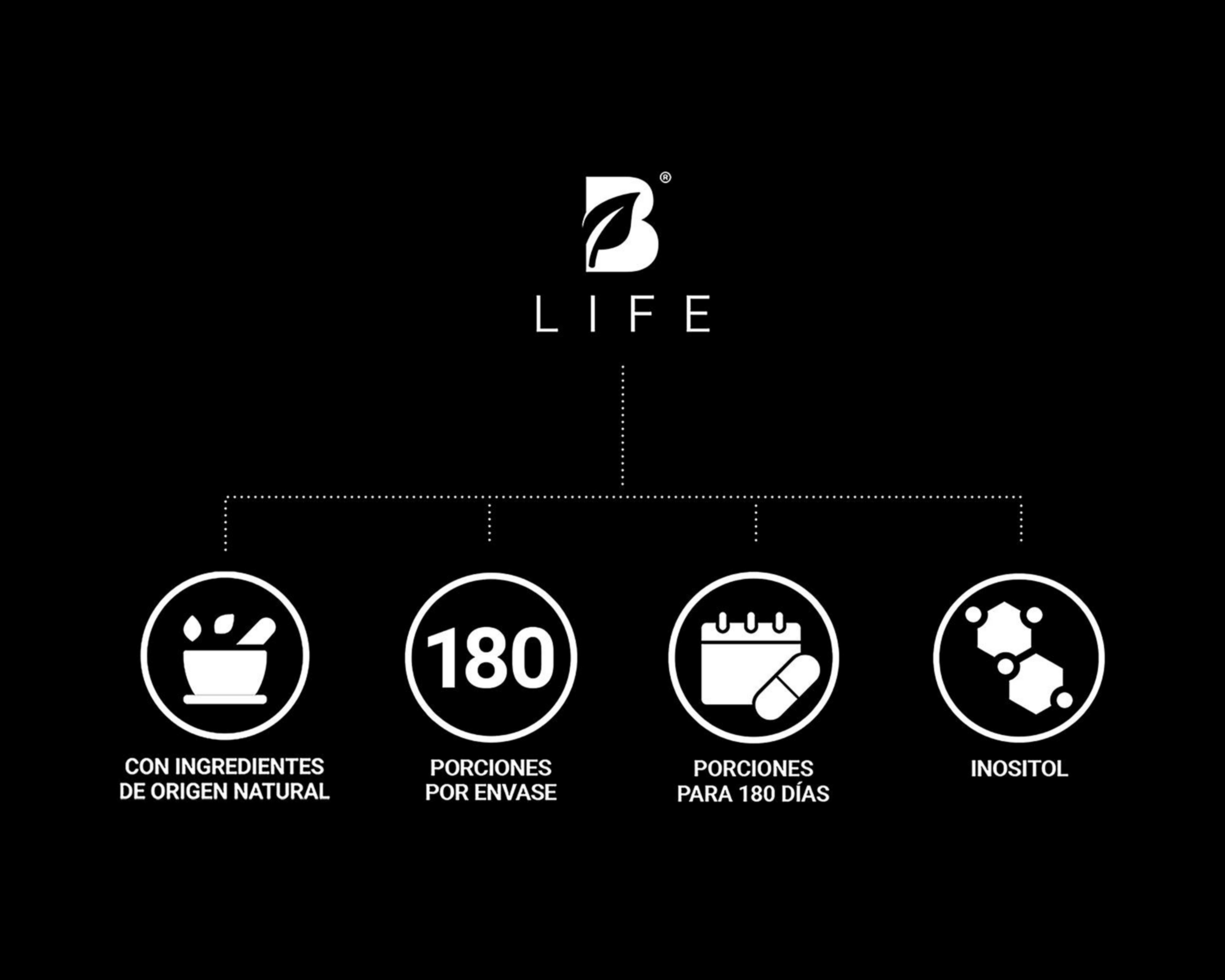 Foto 4 pulgar | Suplemento Alimenticio B Life Inositol, Colágeno y Biotina 180 Cápsulas