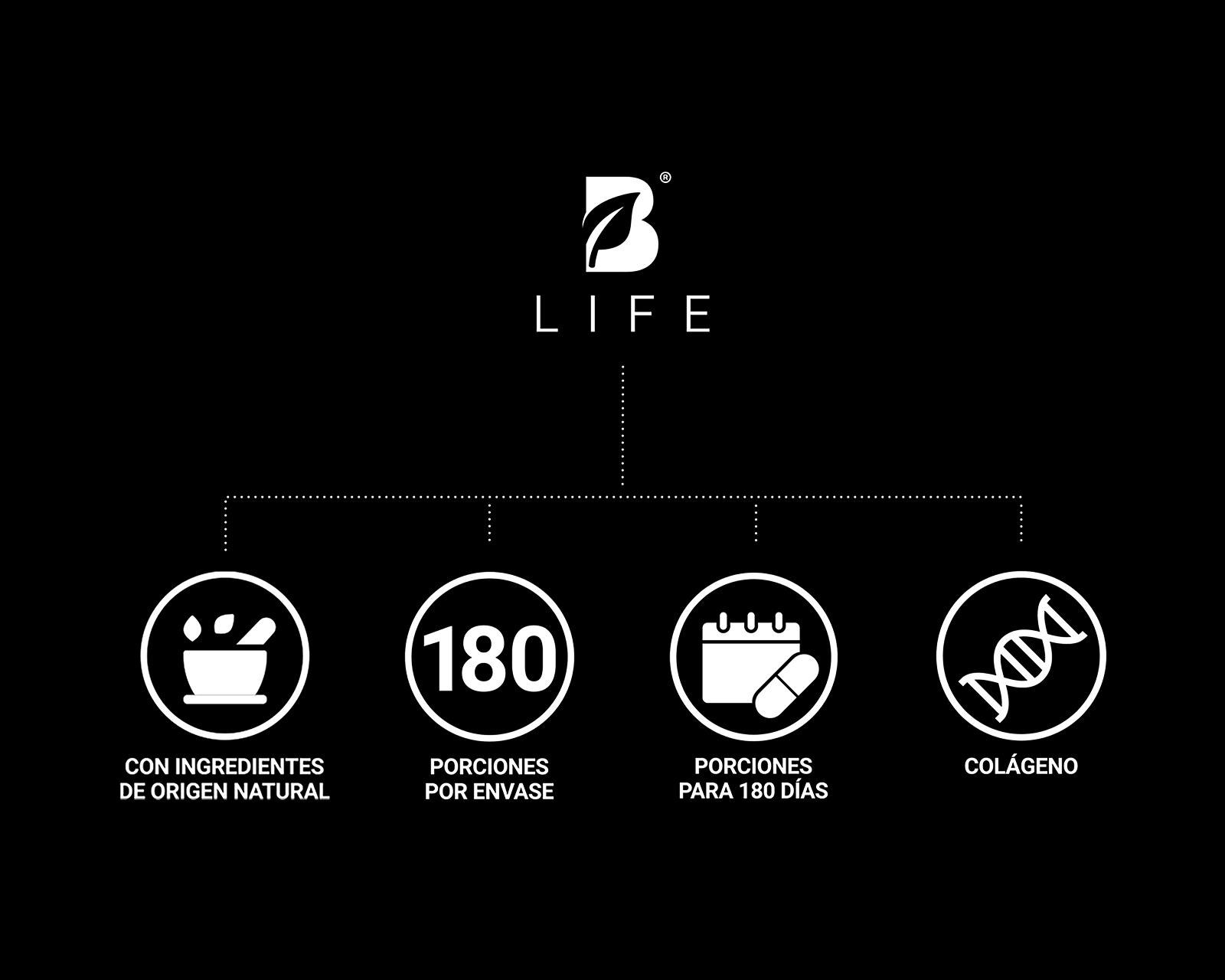 Foto 3 | Suplemento Alimenticio B Life Colágeno y Vitaminas 180 Cápsulas