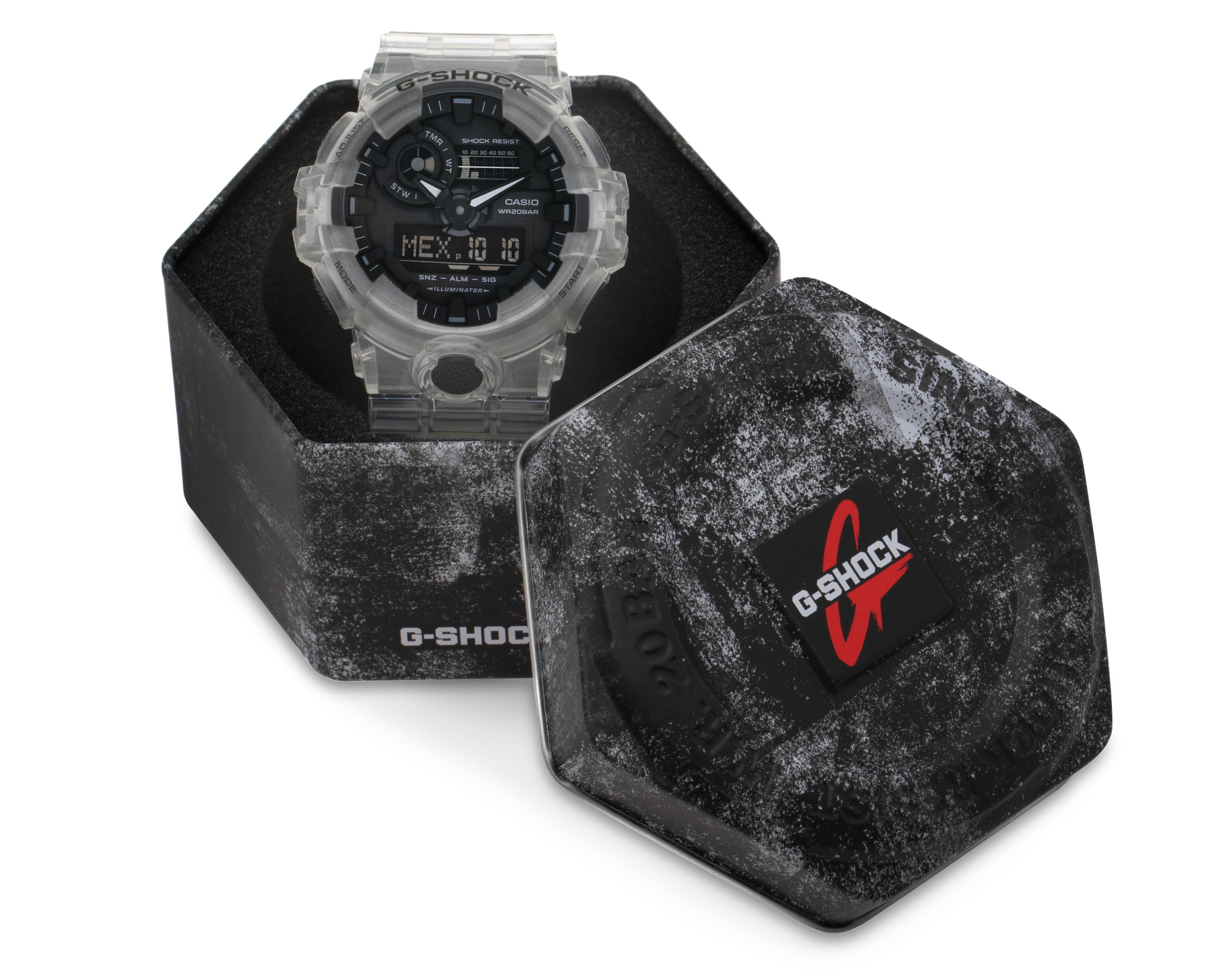 Foto 6 pulgar | Reloj Casio G-Shock GA-700SKE-7ACR Transparente