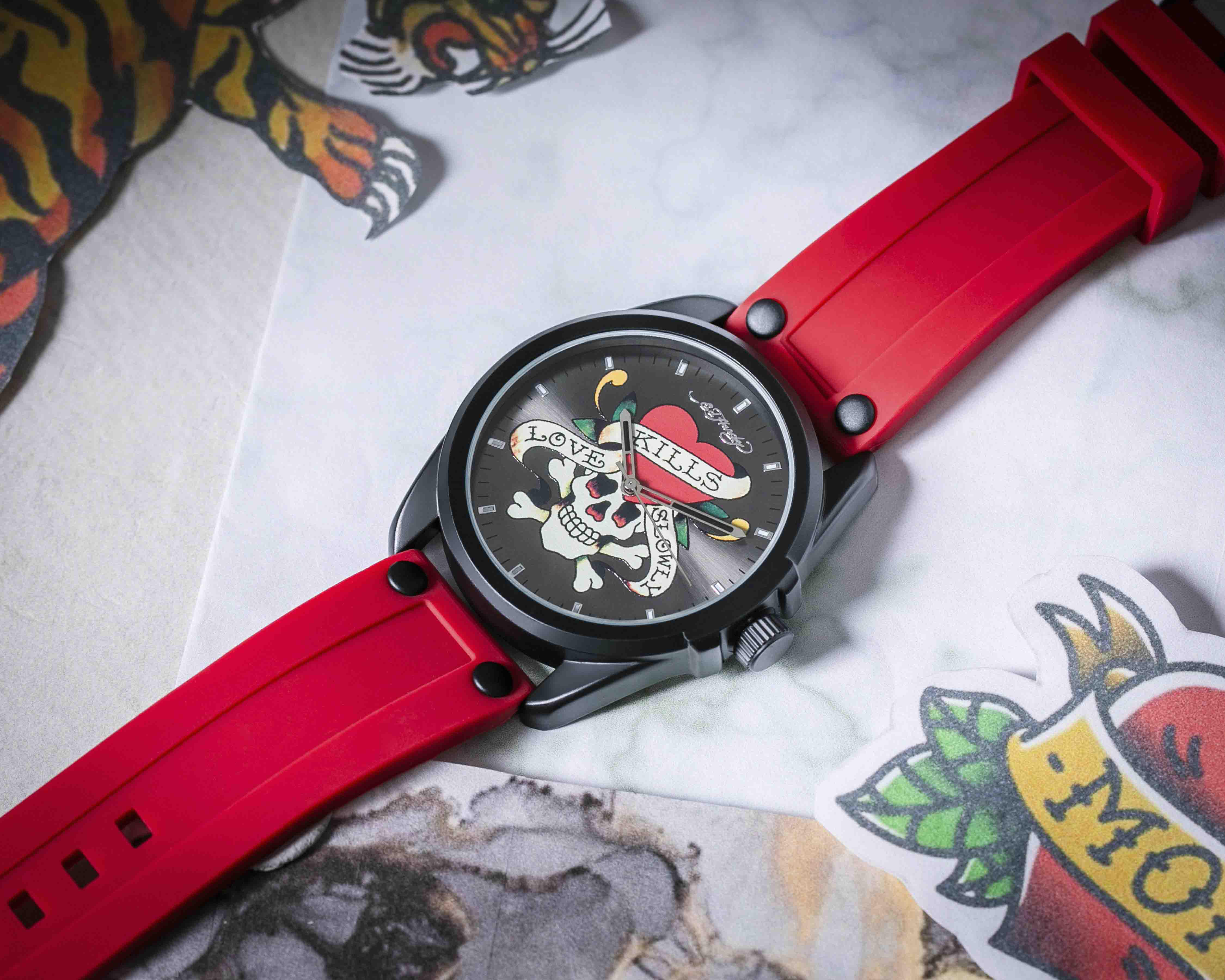 Foto 7 pulgar | Reloj Ed Hardy 50459B-42-F15 Rojo