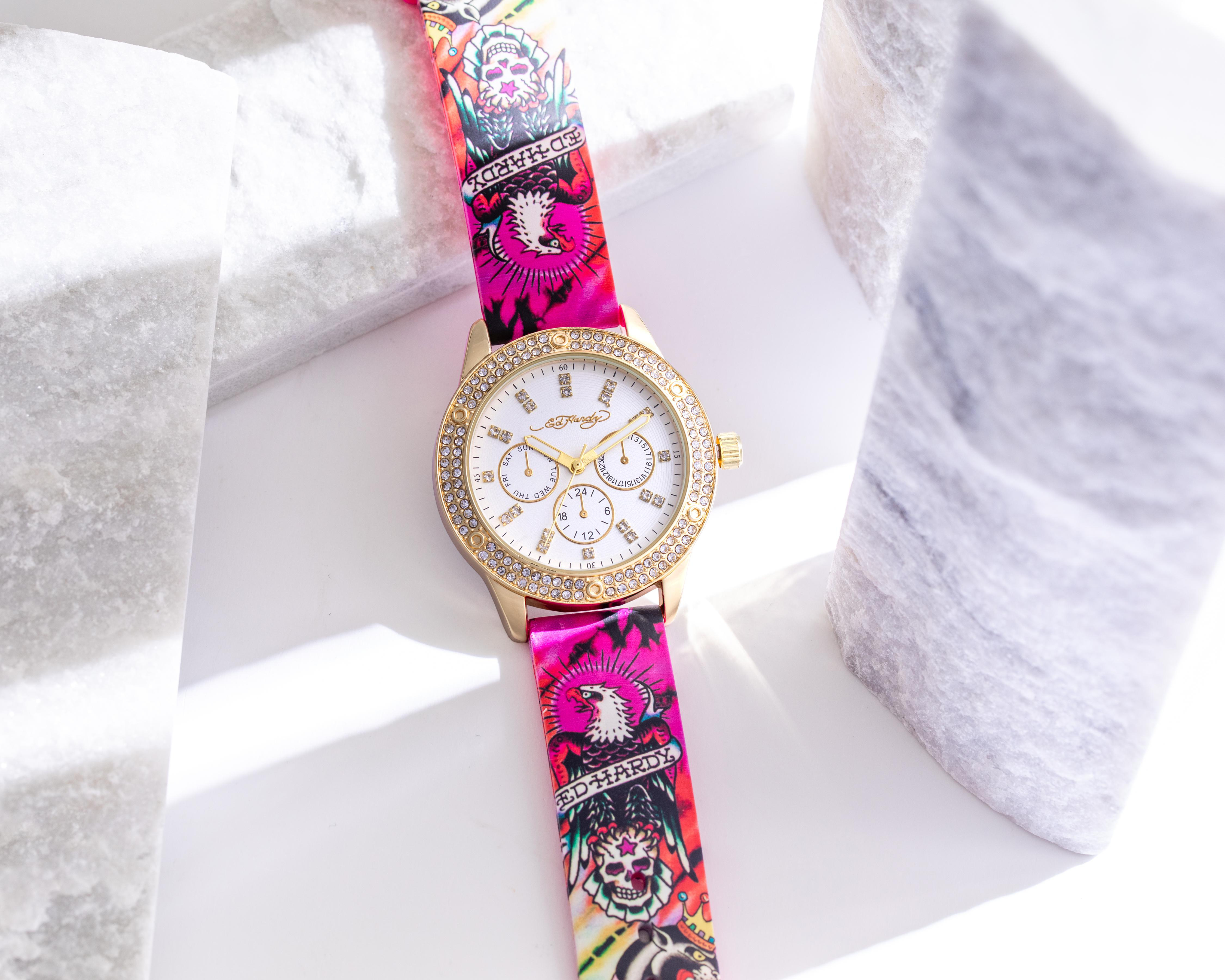 Foto 7 pulgar | Reloj Ed Hardy 14983G-42-B01 Rosa