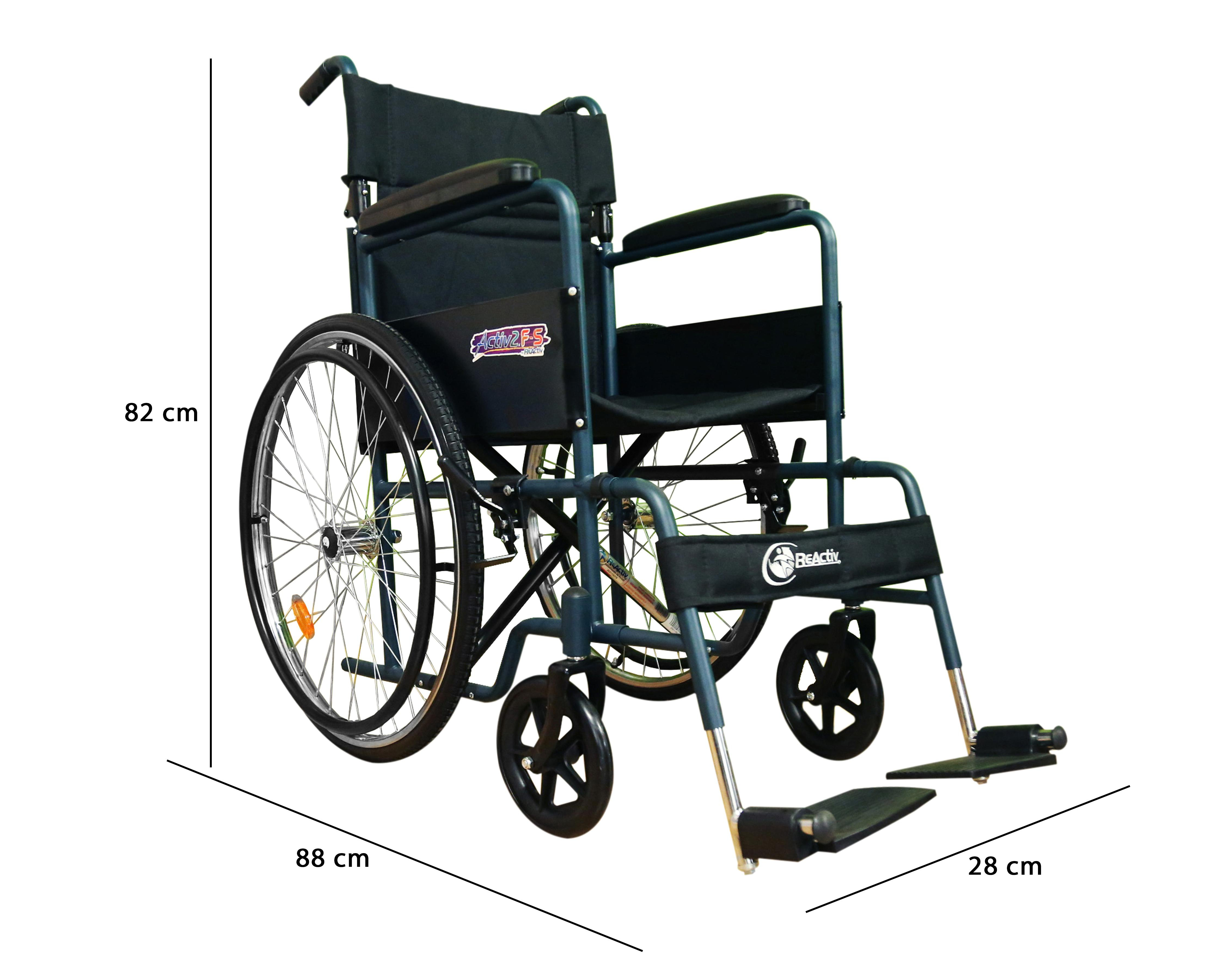 Foto 6 pulgar | Silla de Ruedas Reactiv Plegable con Descansapiés Desmontable