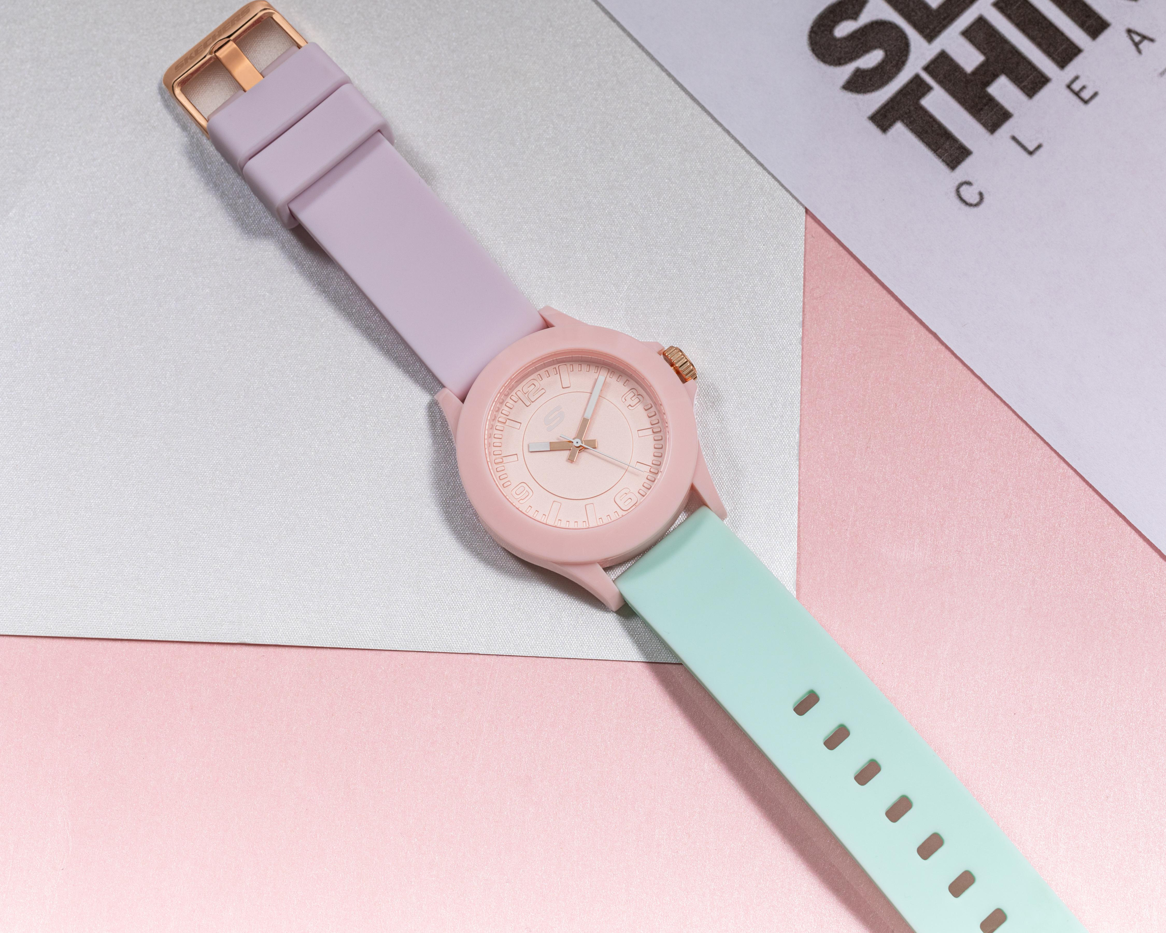 Foto 7 pulgar | Reloj Skechers SR6215 Lila y Menta