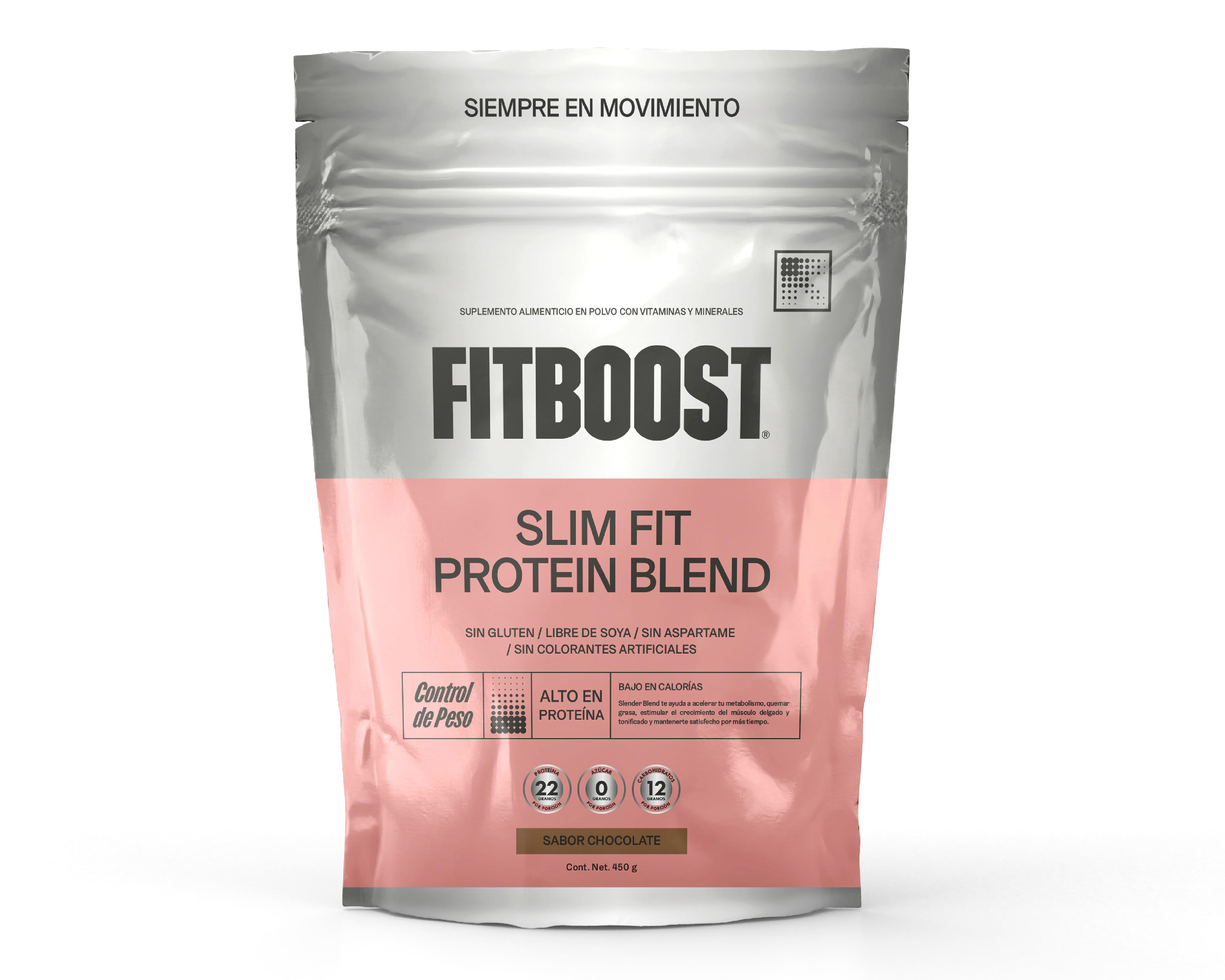 Proteína Fitboost Slim Fit Sabor Chocolate sin Gluten 450 g $349