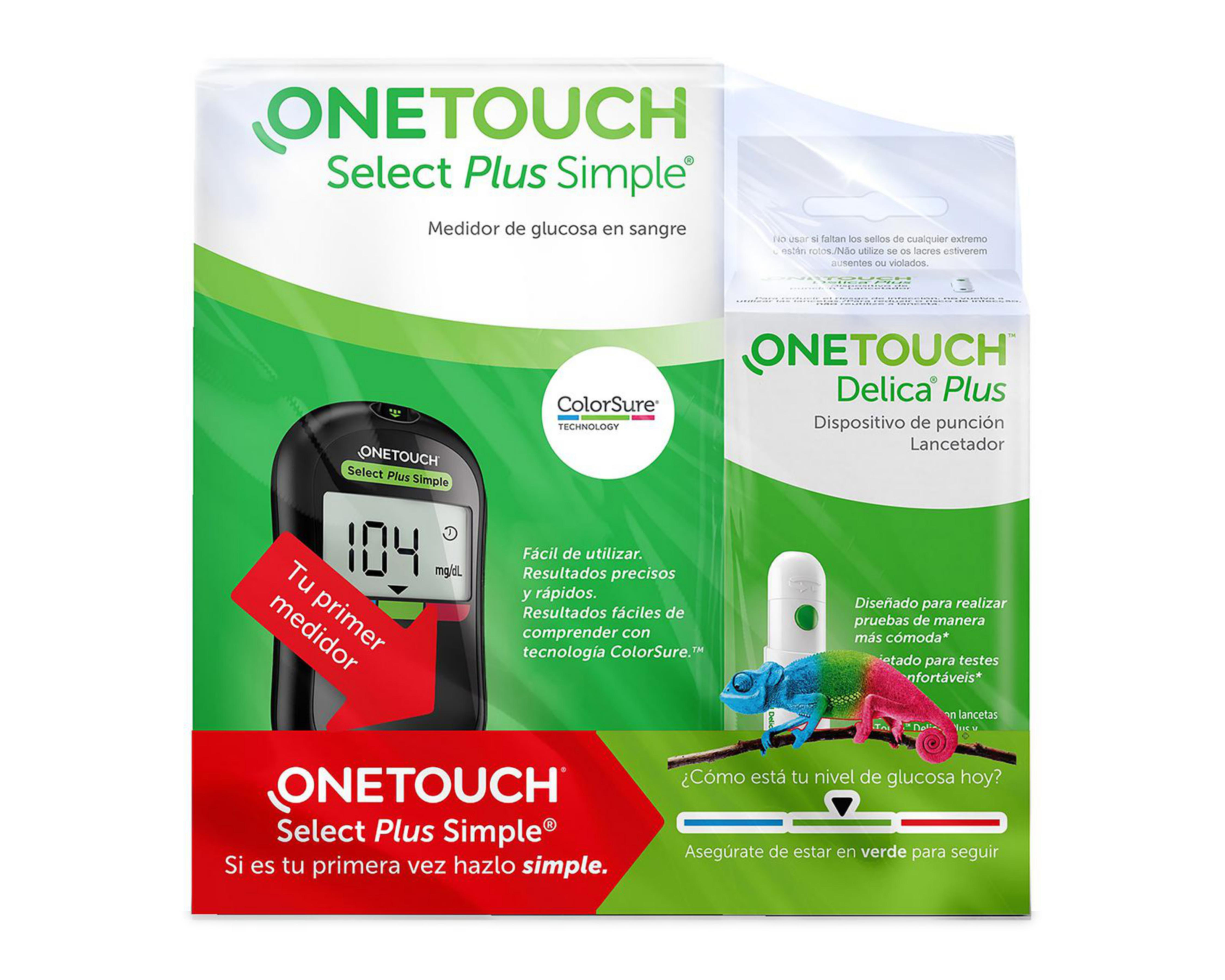 Foto 1 | Glucómetro One Touch Select Plus Simple con Tecnología ColorSure