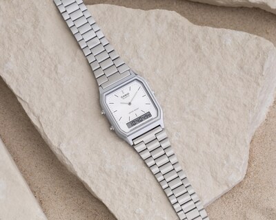 Foto 4 | Reloj para Hombre Casio AQ-230A-7AVT Plateado