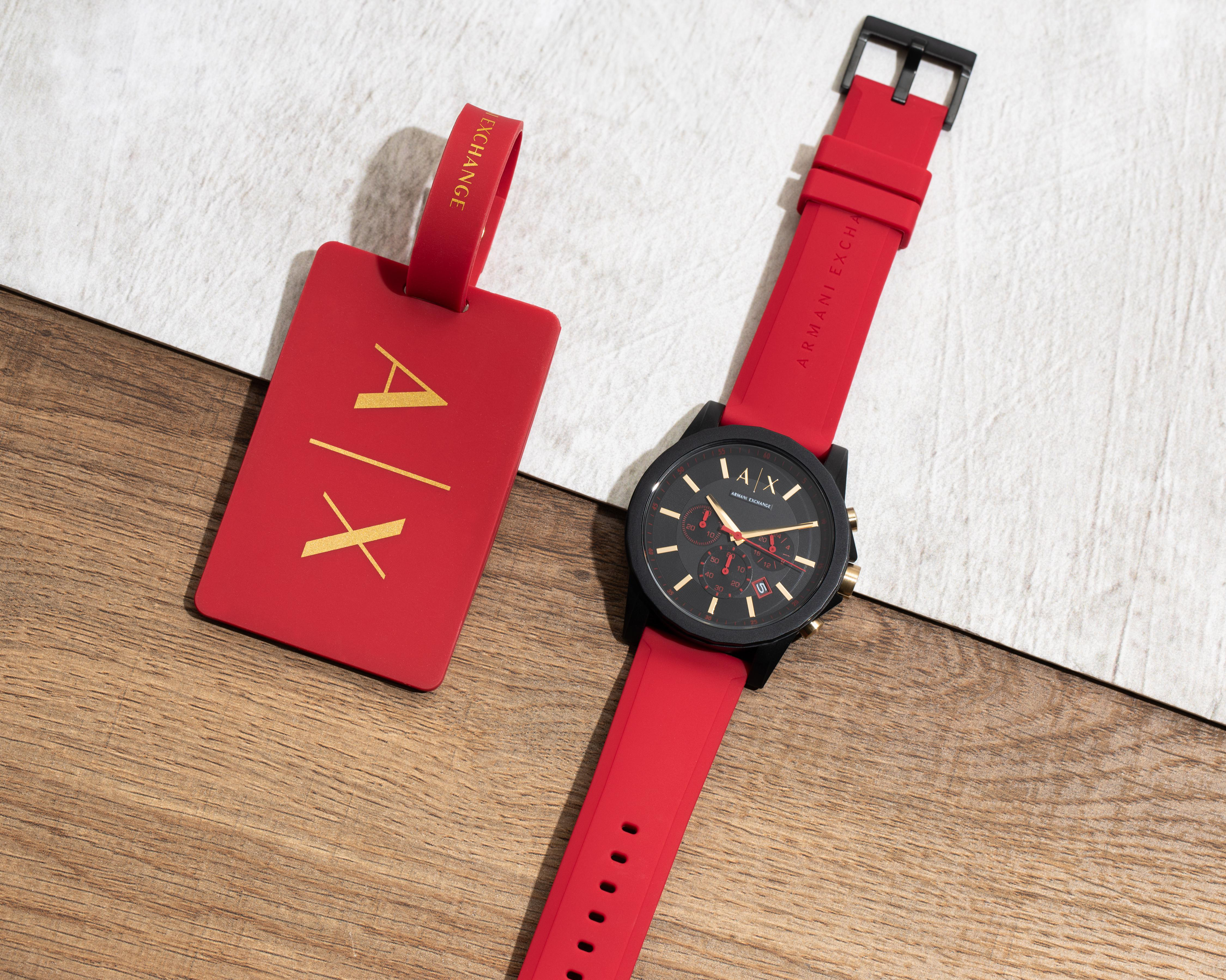 Foto 8 pulgar | Reloj Armani Exchange AX7152 Rojo con Accesorio