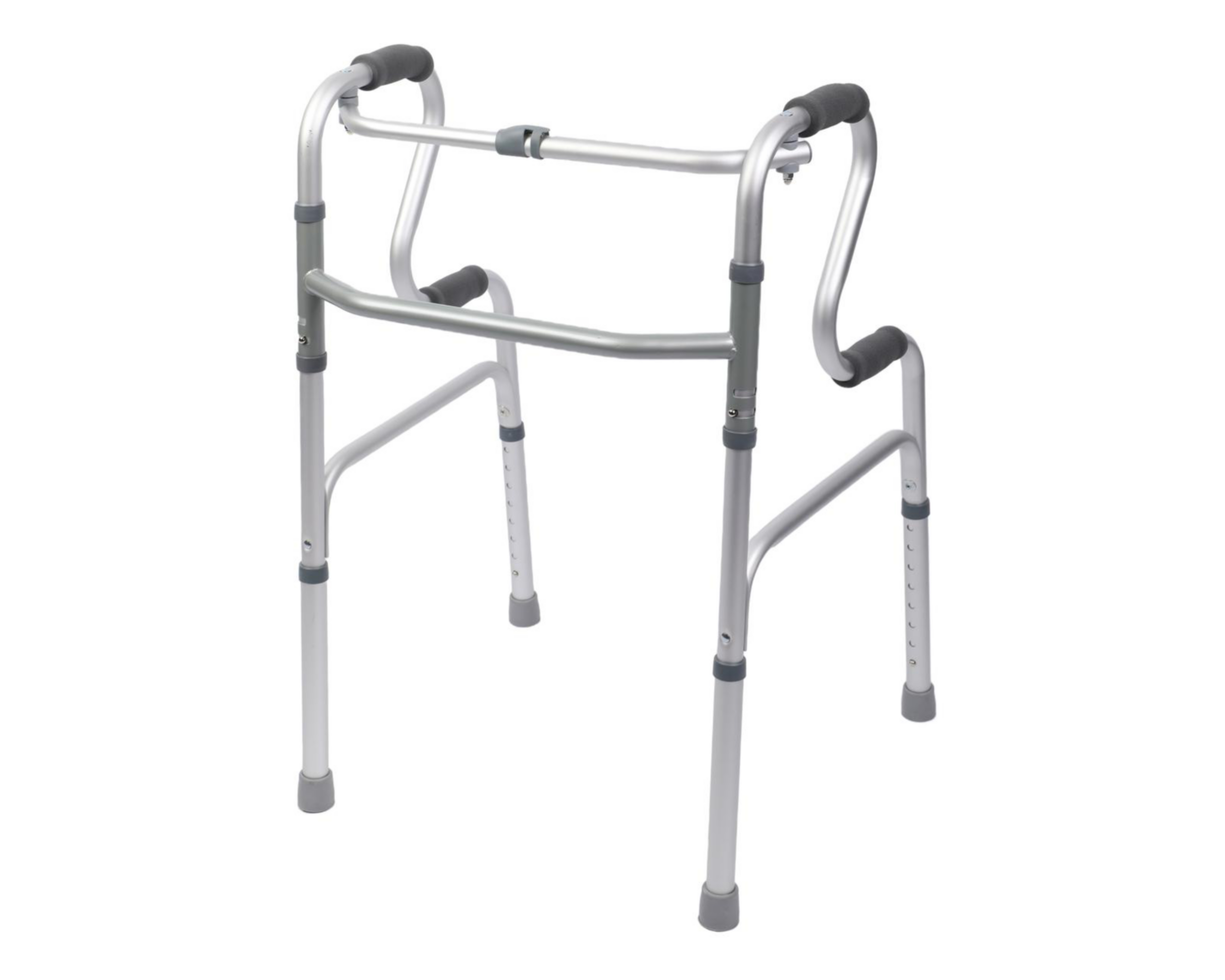 Andadera de Aluminio para Adulto Fisiocare Plegable 8 Niveles de Altura Plateada