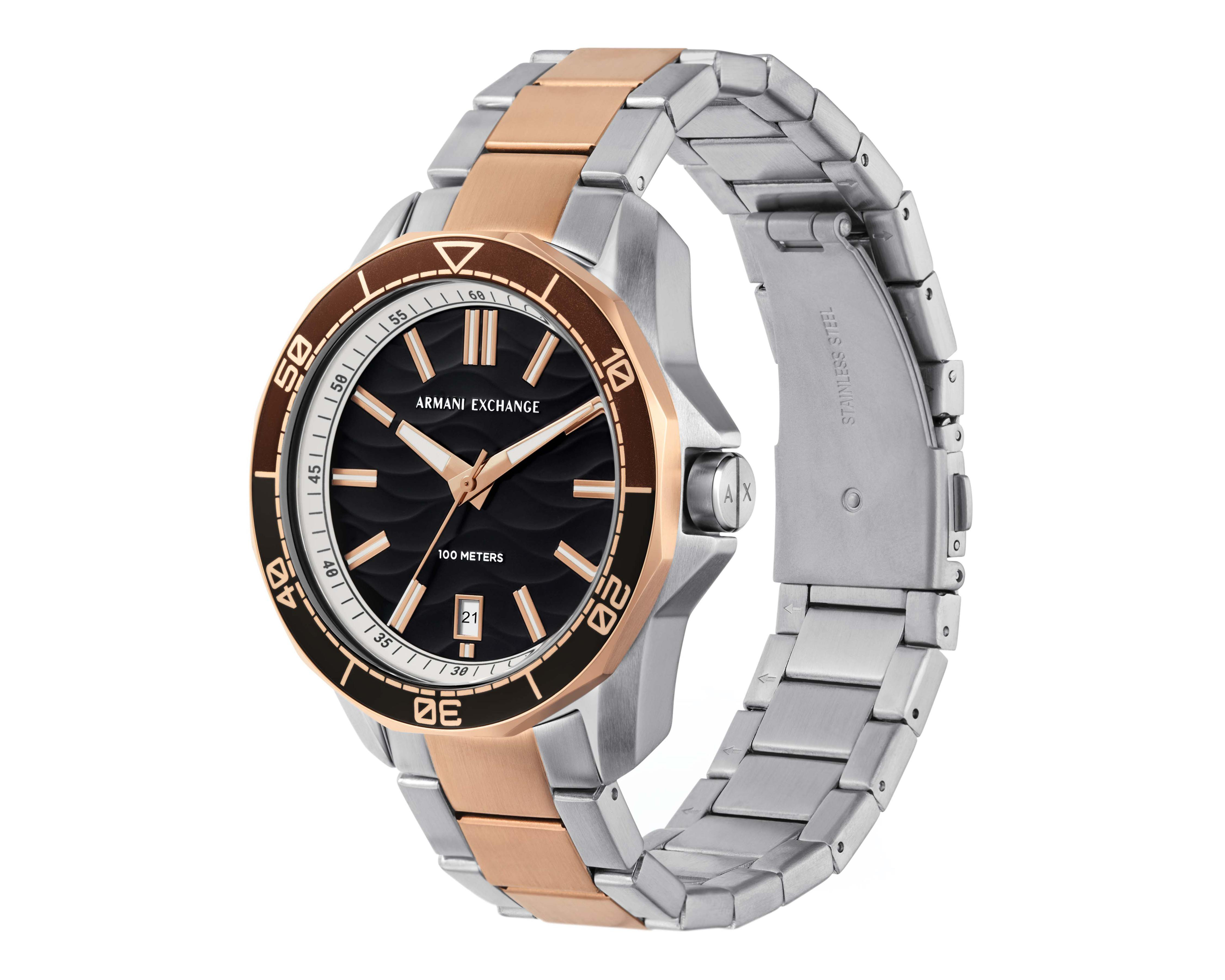 Foto 7 pulgar | Reloj Armani Exchange AX1962 Oro Rosa/Plateado