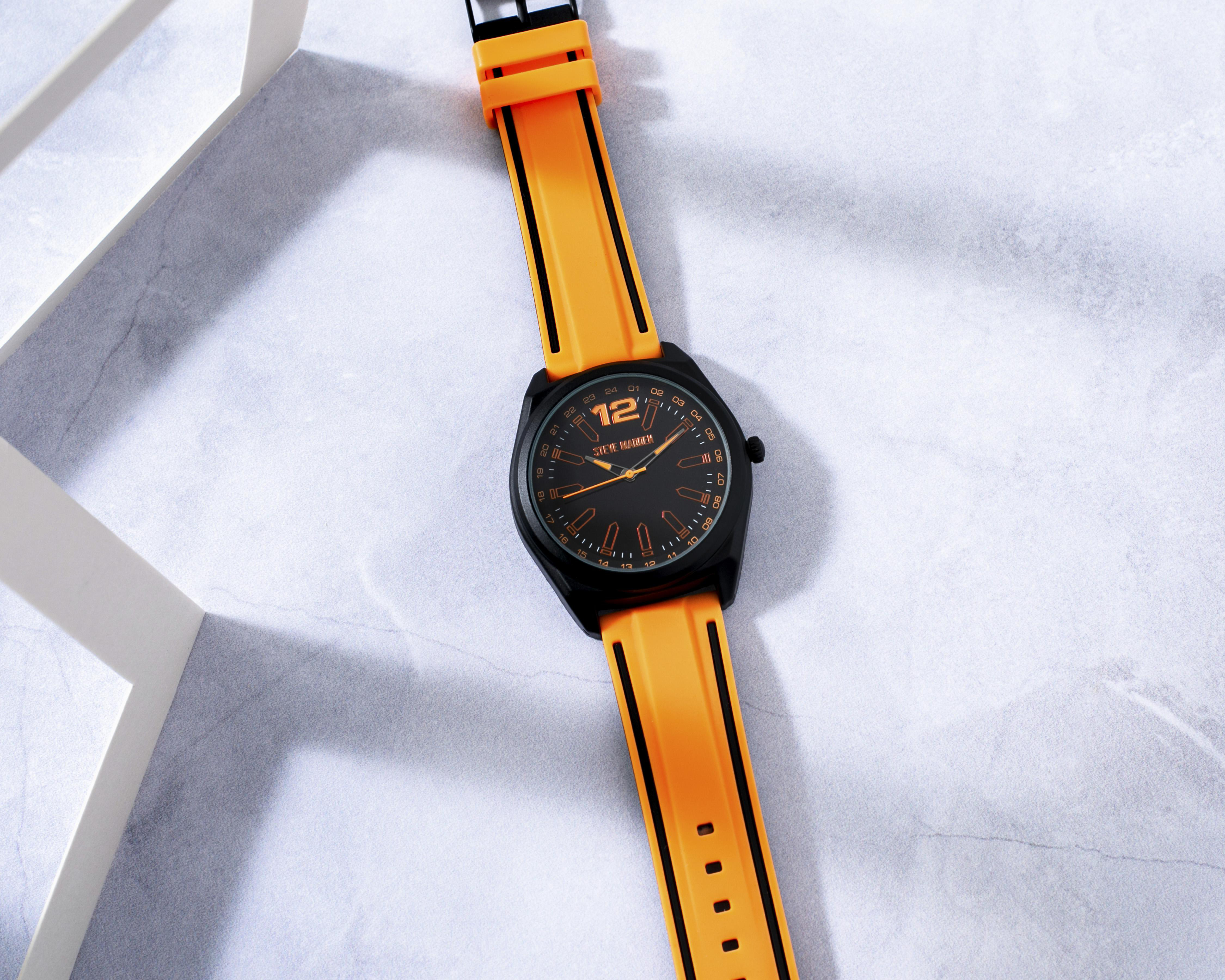 Foto 6 pulgar | Reloj para Hombre Steve Madden SM9119ORBK Naranja