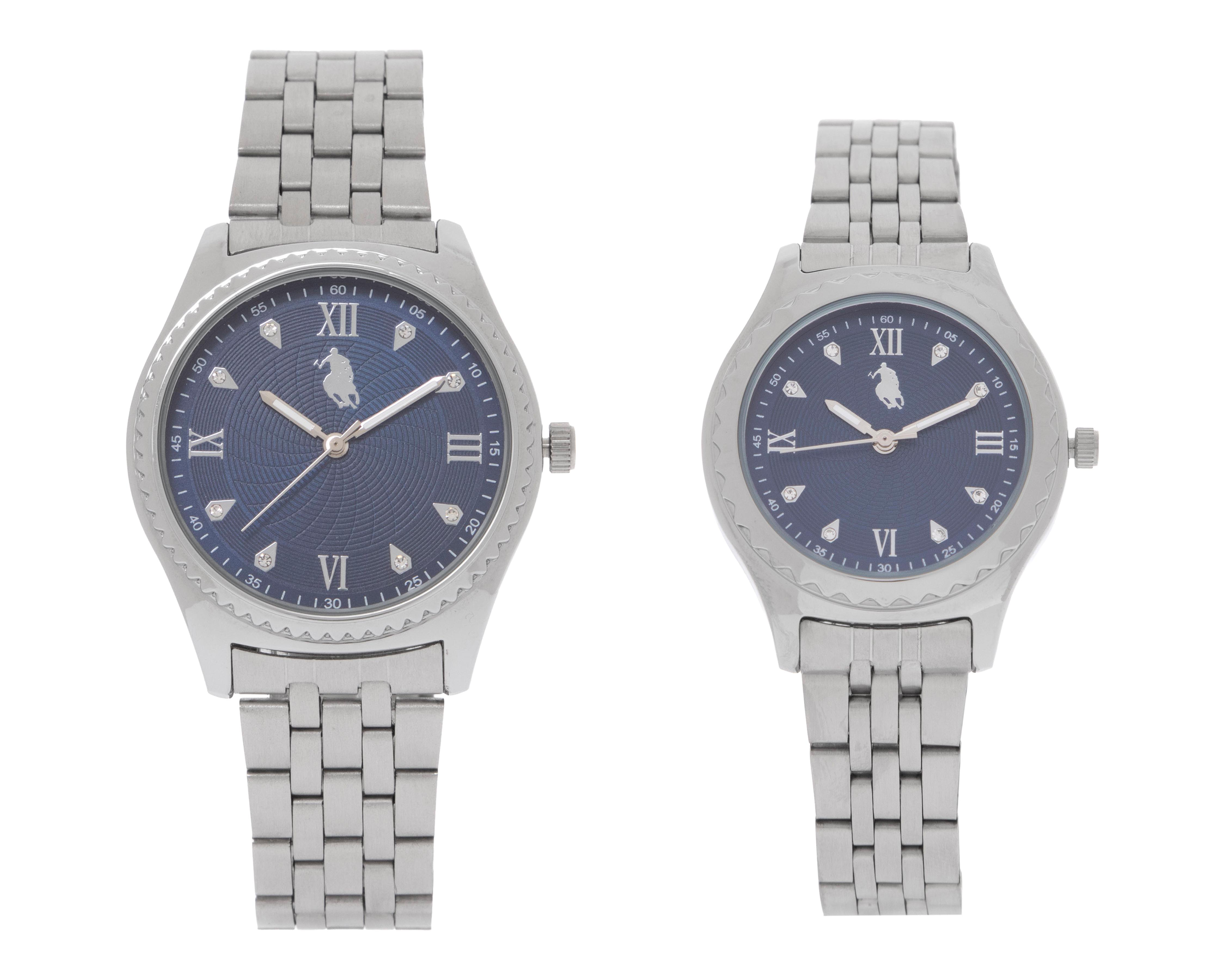 Foto 1 | Reloj Polo Union Club Unisex PUC-C-070-24 Plateado 2 Piezas