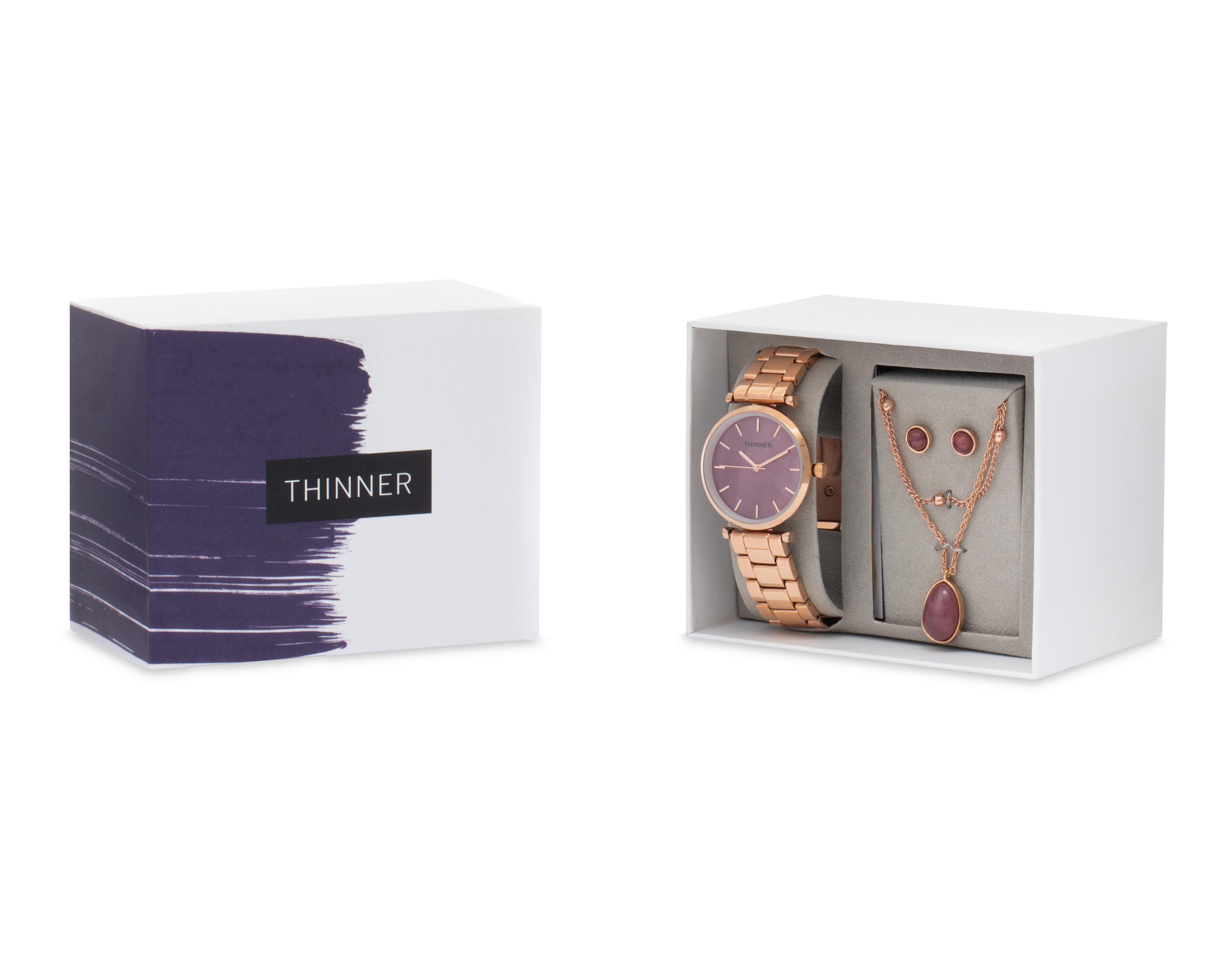 Foto 9 | Reloj para Mujer Thinner Dorado TNR-23063 con 3 Accesorios