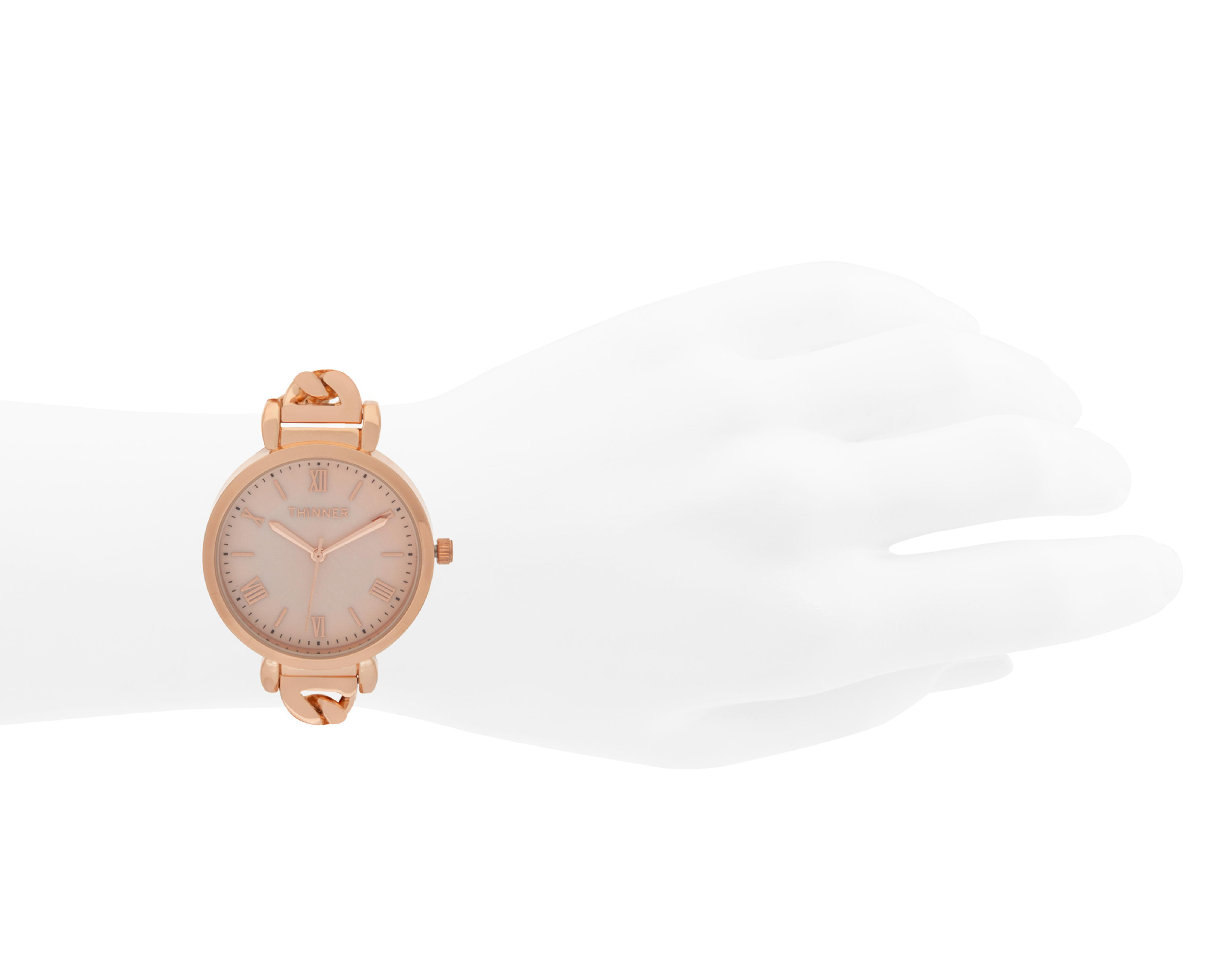 Foto 4 | Reloj para Mujer Thinner Oro Rosa TNR-D-TAH-24