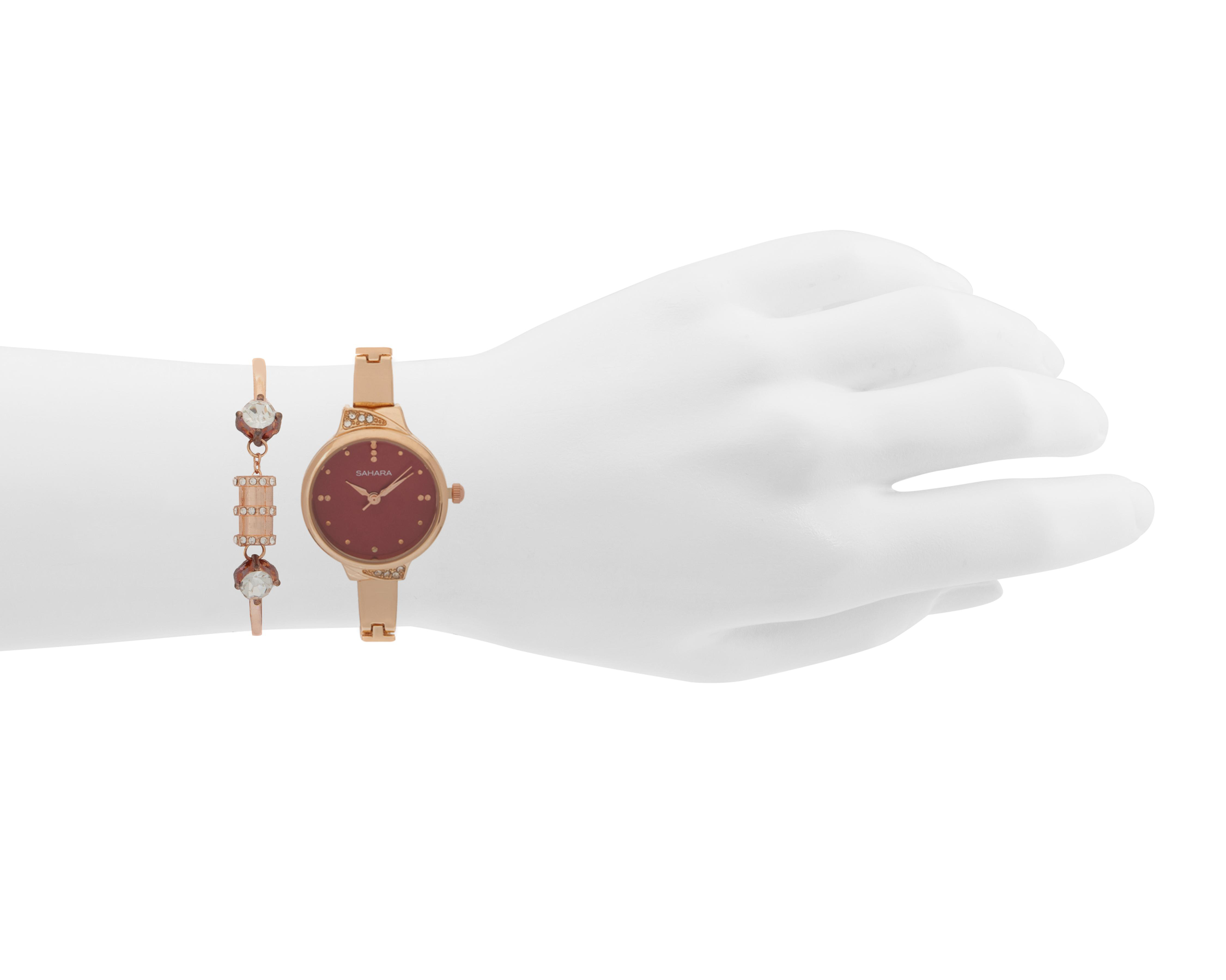 Foto 6 | Reloj para Mujer Sahara Dorado SHR-D-100-24 con 1 Accesorio