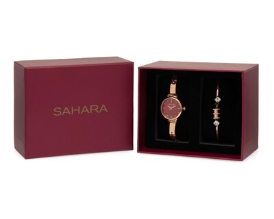 Foto 7 | Reloj para Mujer Sahara Dorado SHR-D-100-24 con 1 Accesorio