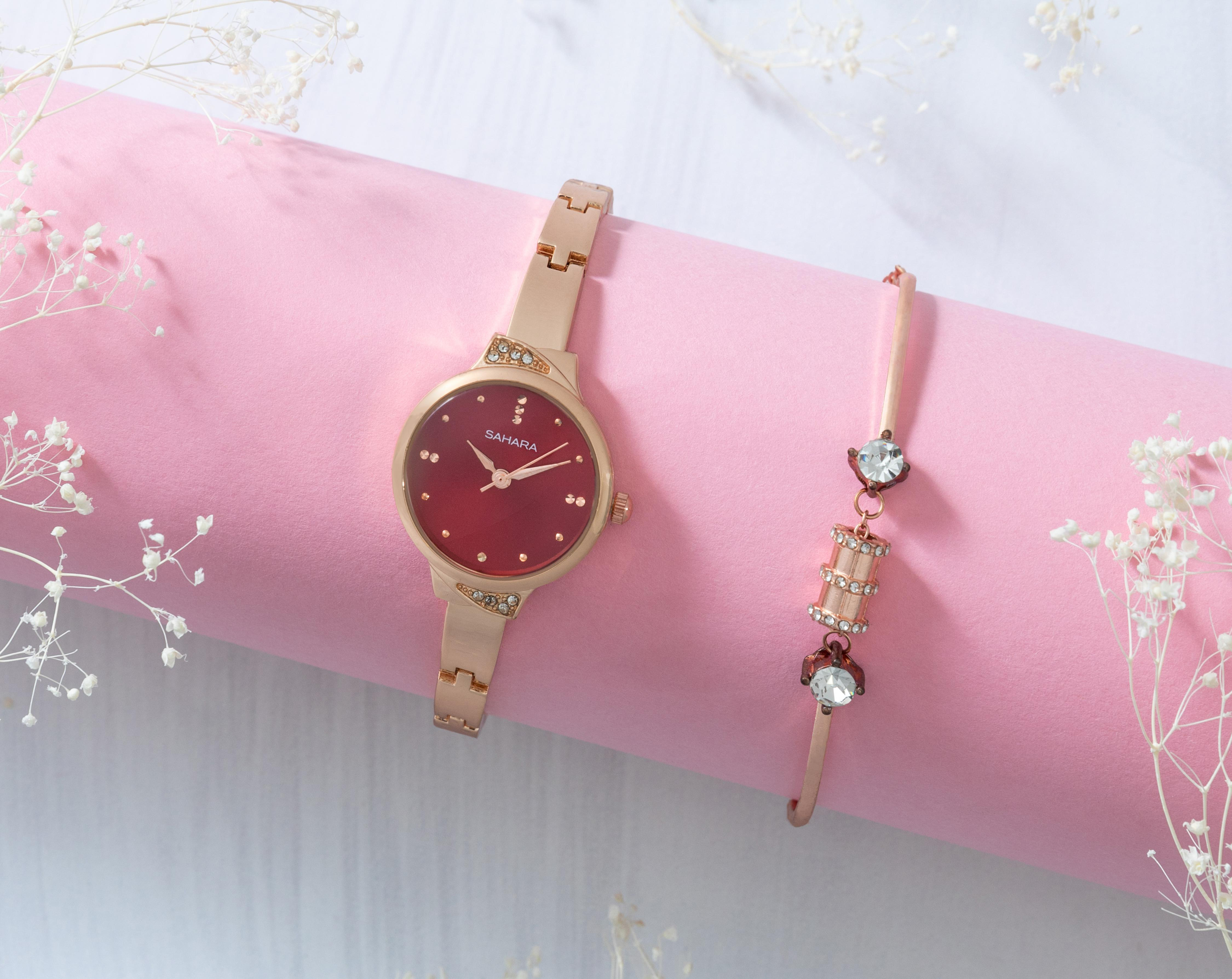 Foto 8 | Reloj para Mujer Sahara Dorado SHR-D-100-24 con 1 Accesorio