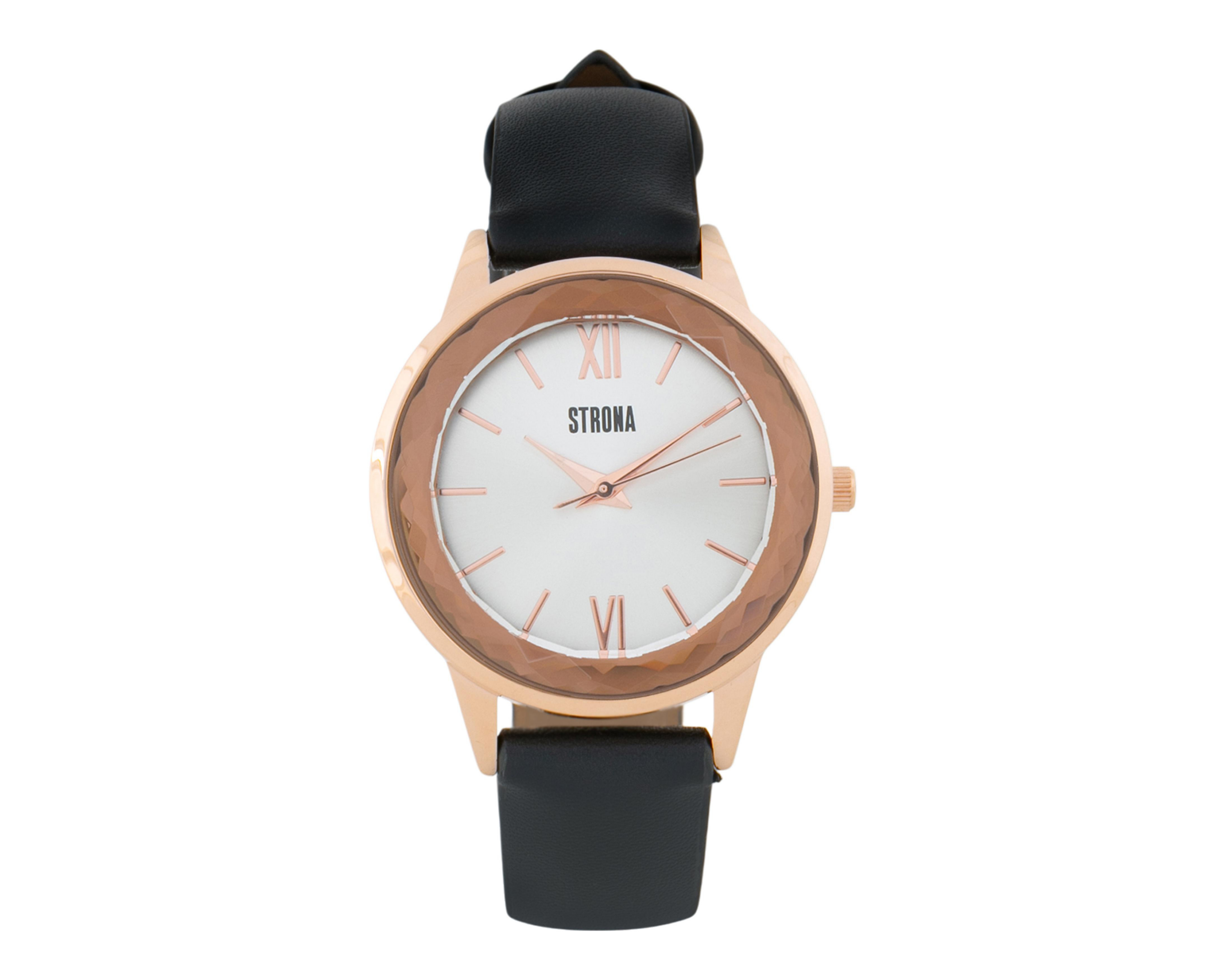 Foto 2 pulgar | Reloj para Mujer Strona Negro STN-15433-Black-24