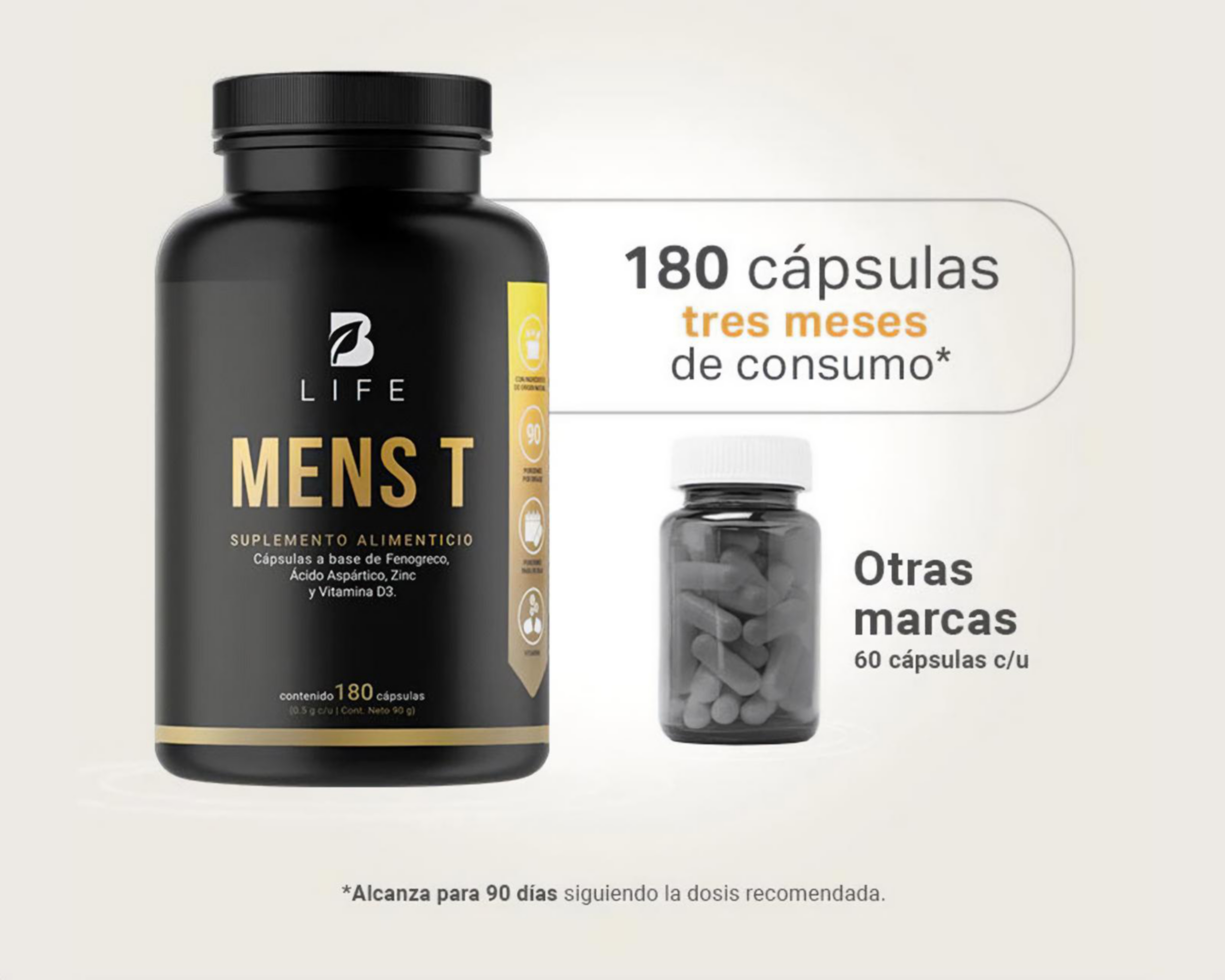 Foto 5 pulgar | Suplemento Alimenticio B Life Mens T Fenogreco 180 Cápsulas