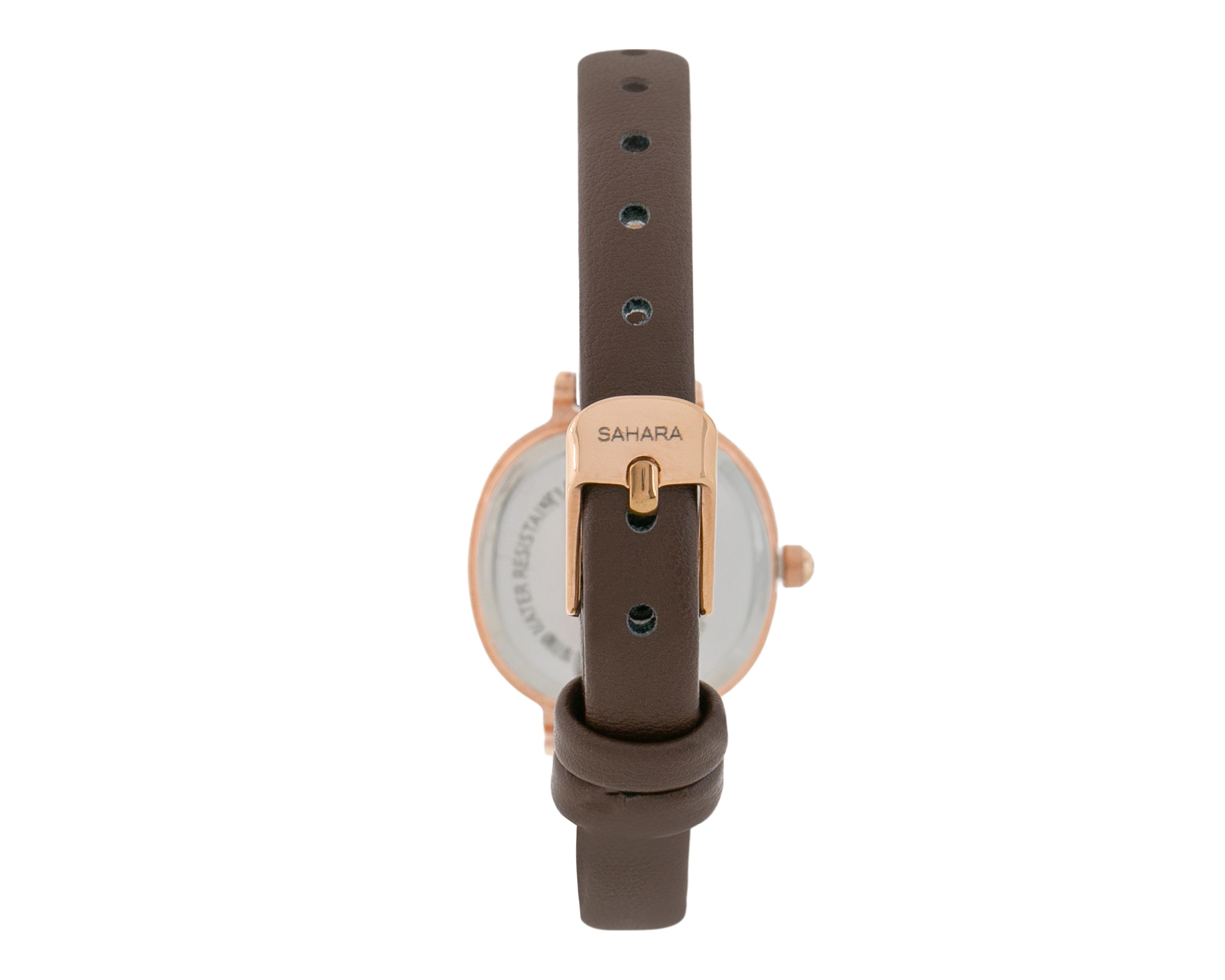 Foto 4 pulgar | Reloj para Mujer Sahara Café SHR-D-95BR-24