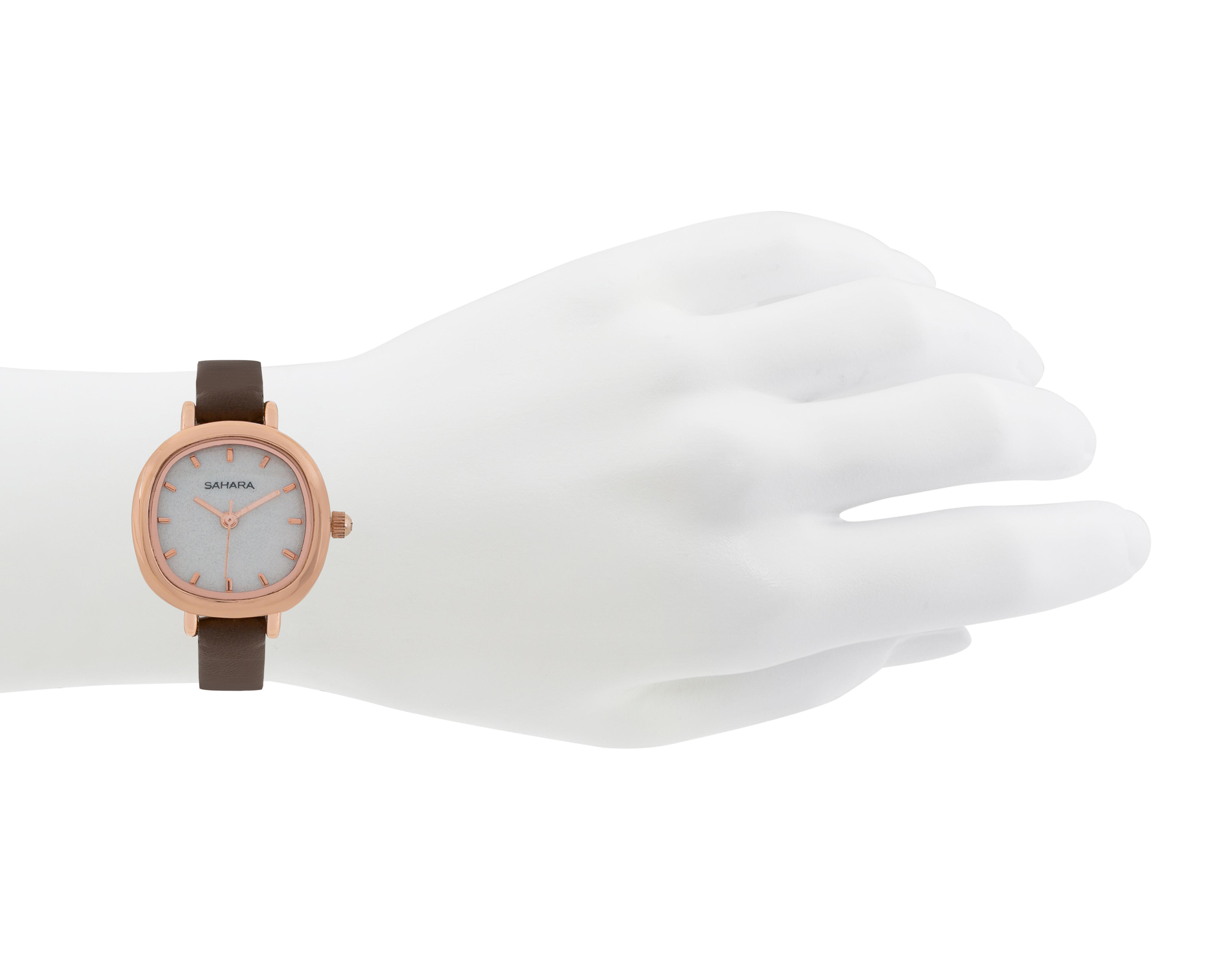 Foto 5 pulgar | Reloj para Mujer Sahara Café SHR-D-95BR-24