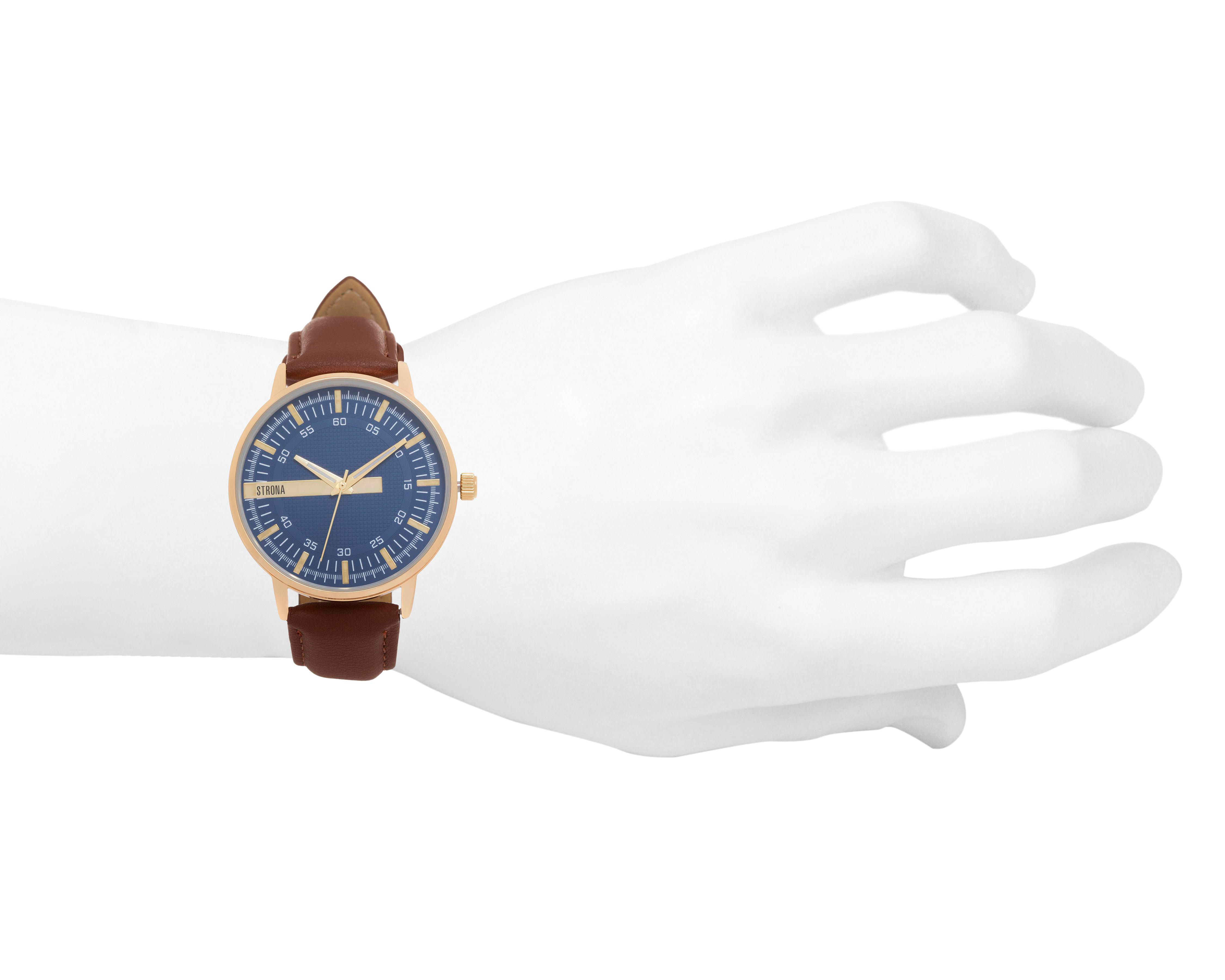 Foto 5 pulgar | Reloj Strona para Hombre STN-C-58YG-24 Café