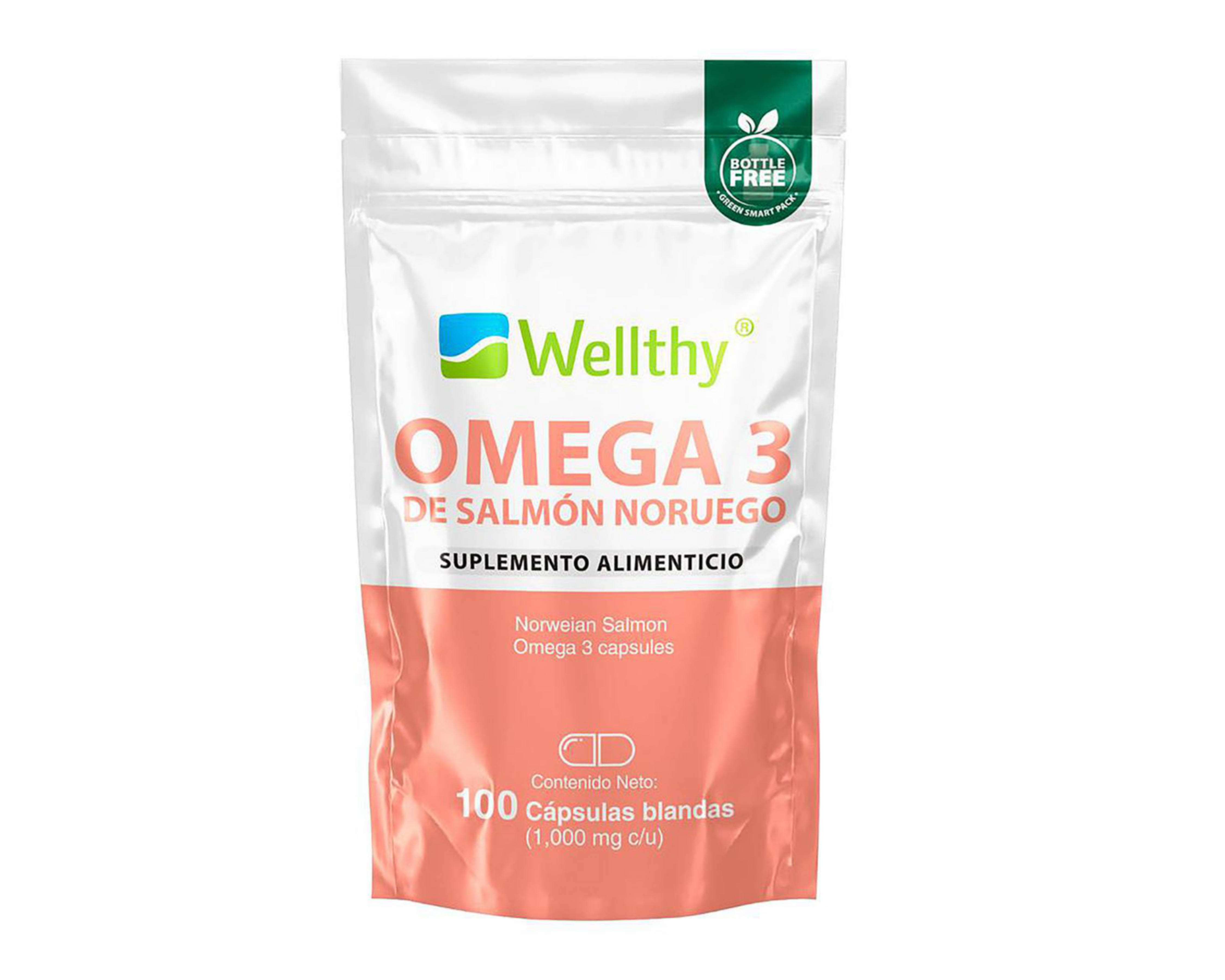 Suplemento Alimenticio Wellthy Omega 3 de Salmón Noruego 100 Cápsulas