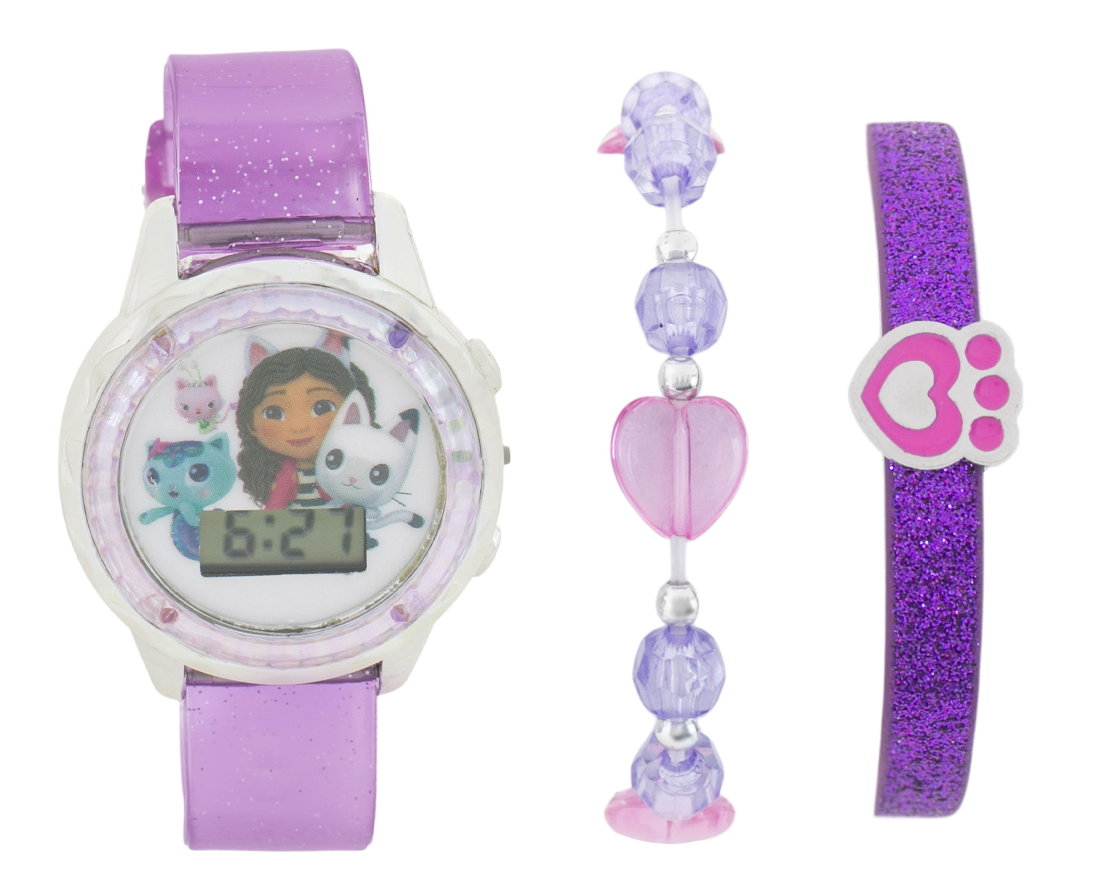 Foto 1 | Reloj para Niña Gabby´s Dollhouse Morado con Pulseras