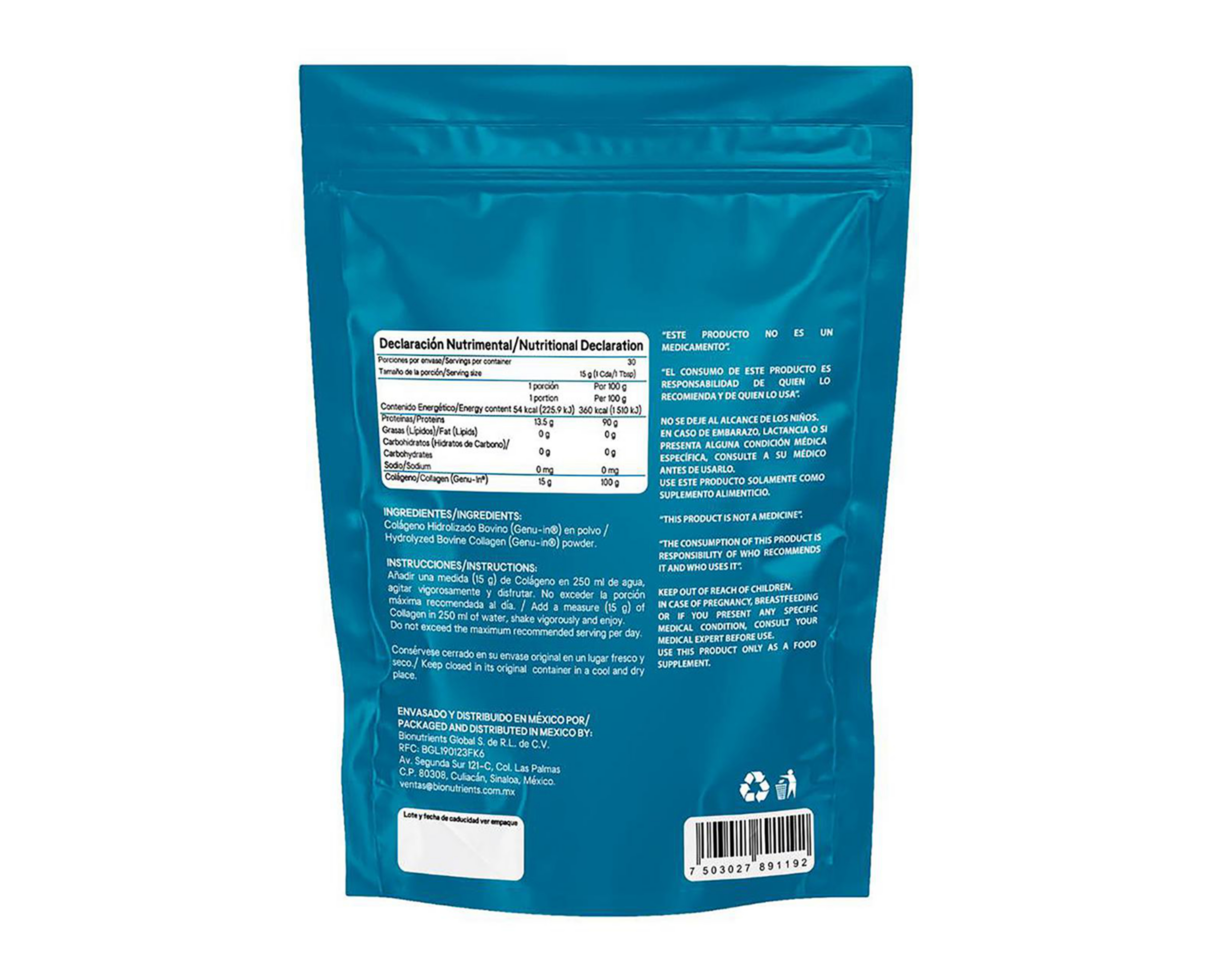 Foto 3 pulgar | Suplemento Alimenticio Wellthy Péptidos Bioactivos de Colágeno Hidrolizado 450 g